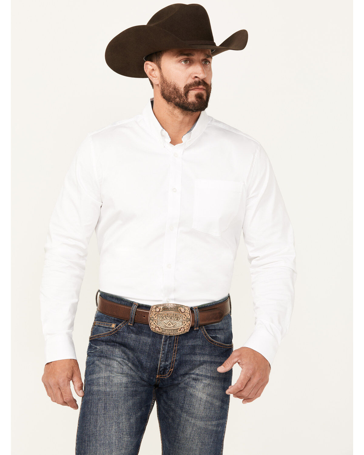 Cody James Men's Basic Twill Long Sleeve Button-Down Performance Western Shirt - Tall