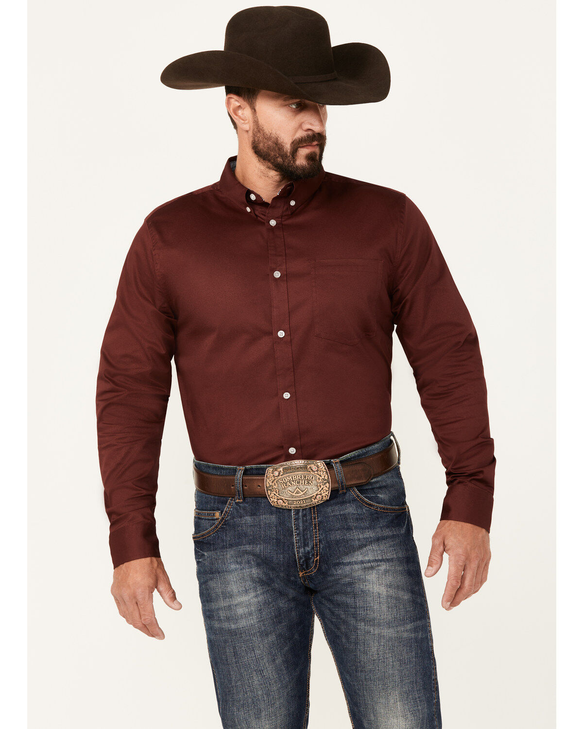 Cody James Men's Basic Twill Long Sleeve Button-Down Performance Western Shirt - Big