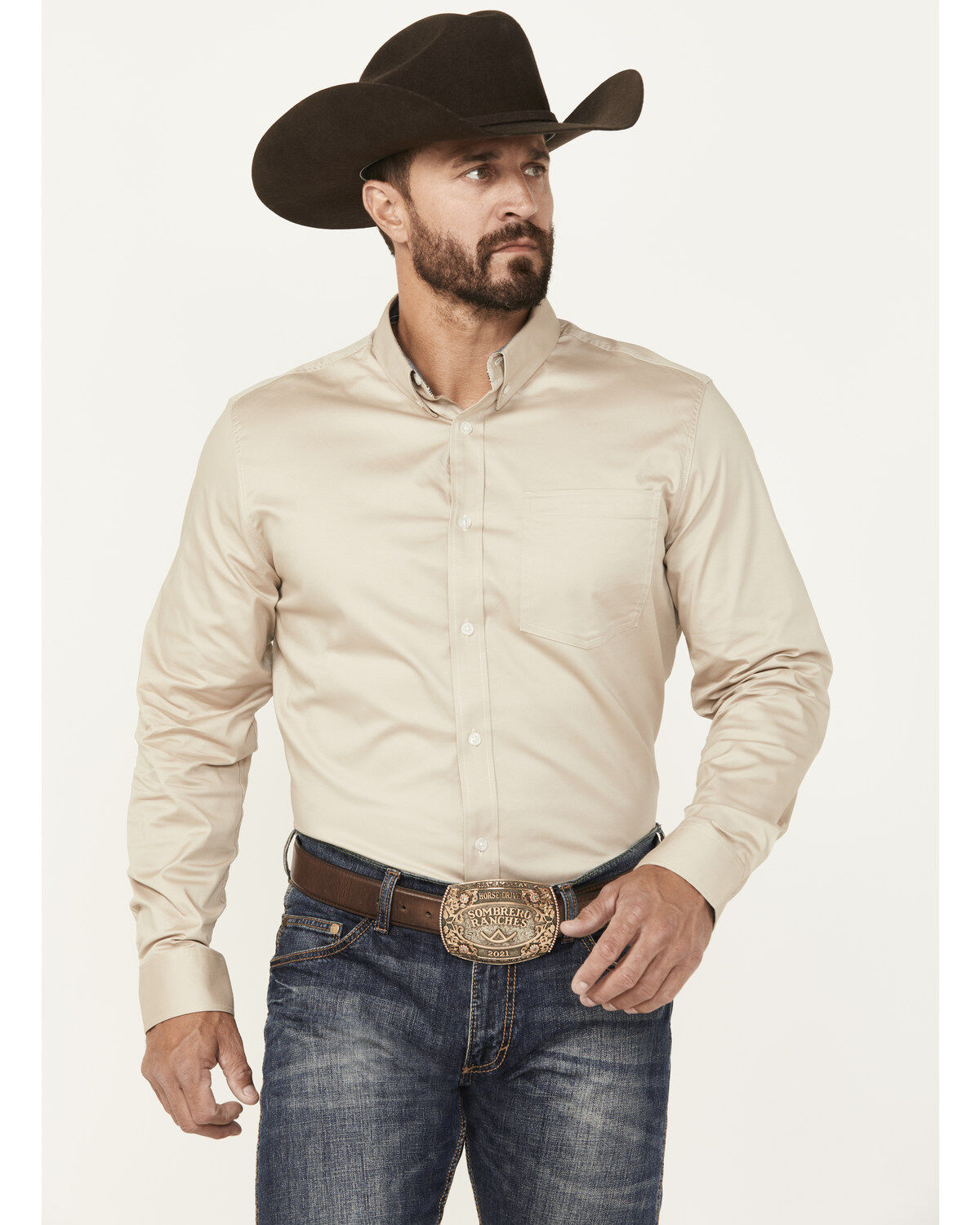 Cody James Men's Basic Twill Long Sleeve Button-Down Performance Western Shirt - Tall