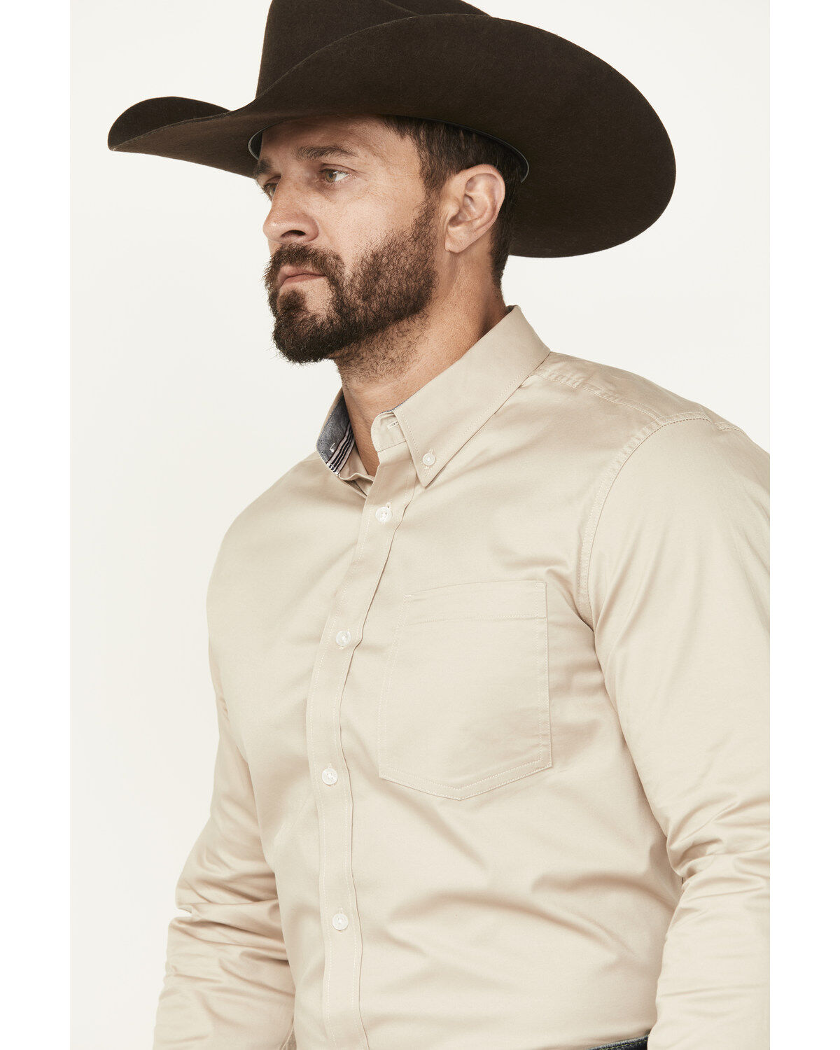 Cody James Men's Basic Twill Long Sleeve Button-Down Performance Western Shirt - Tall