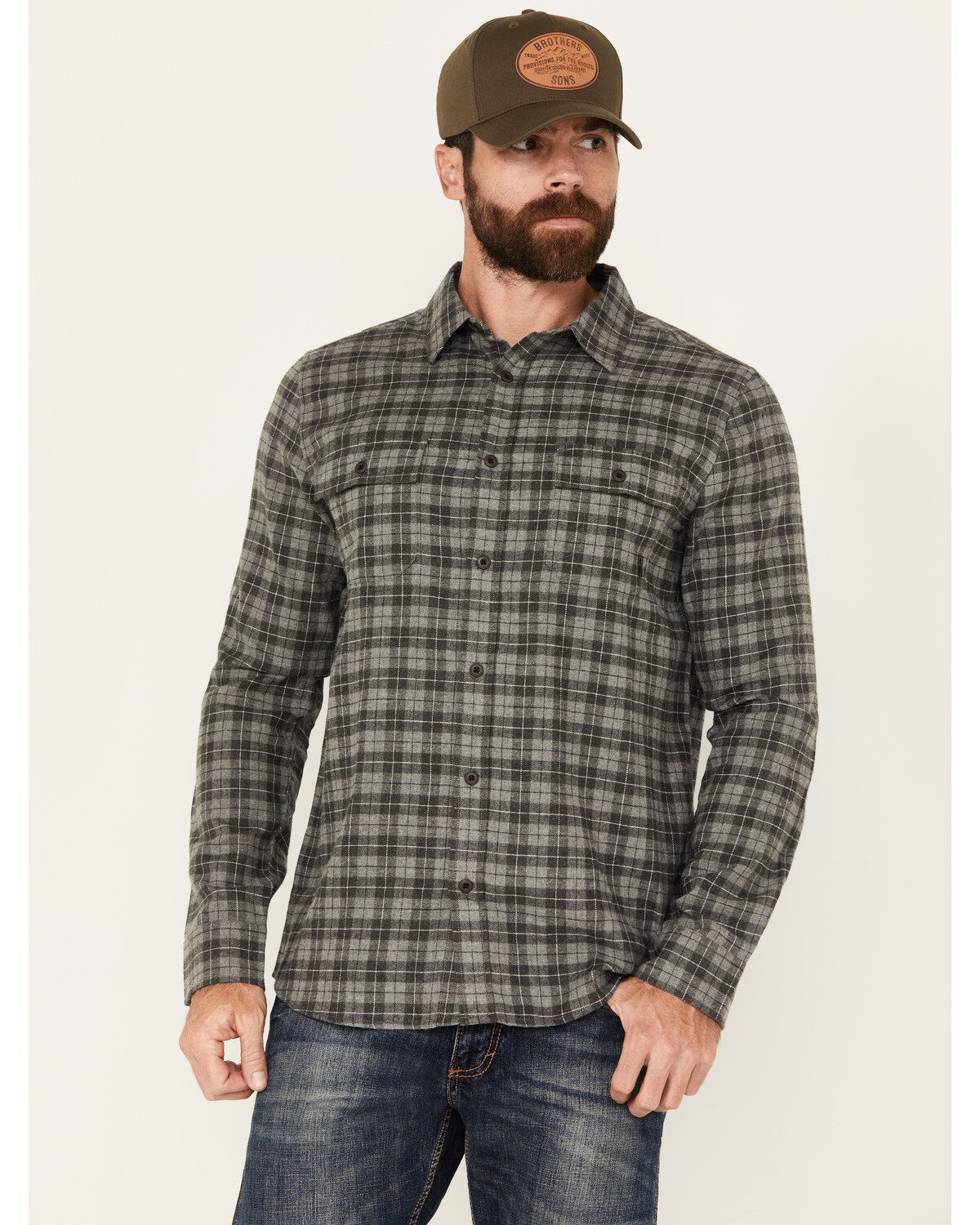 Brothers and Sons Men's Burleson Everyday Plaid Print Long Sleeve Button Down Flannel 1 219496-brothers-and-sons-men-s-burleson-everyday-plaid-print-long-sleeve-button-down-flannel-1.jpg