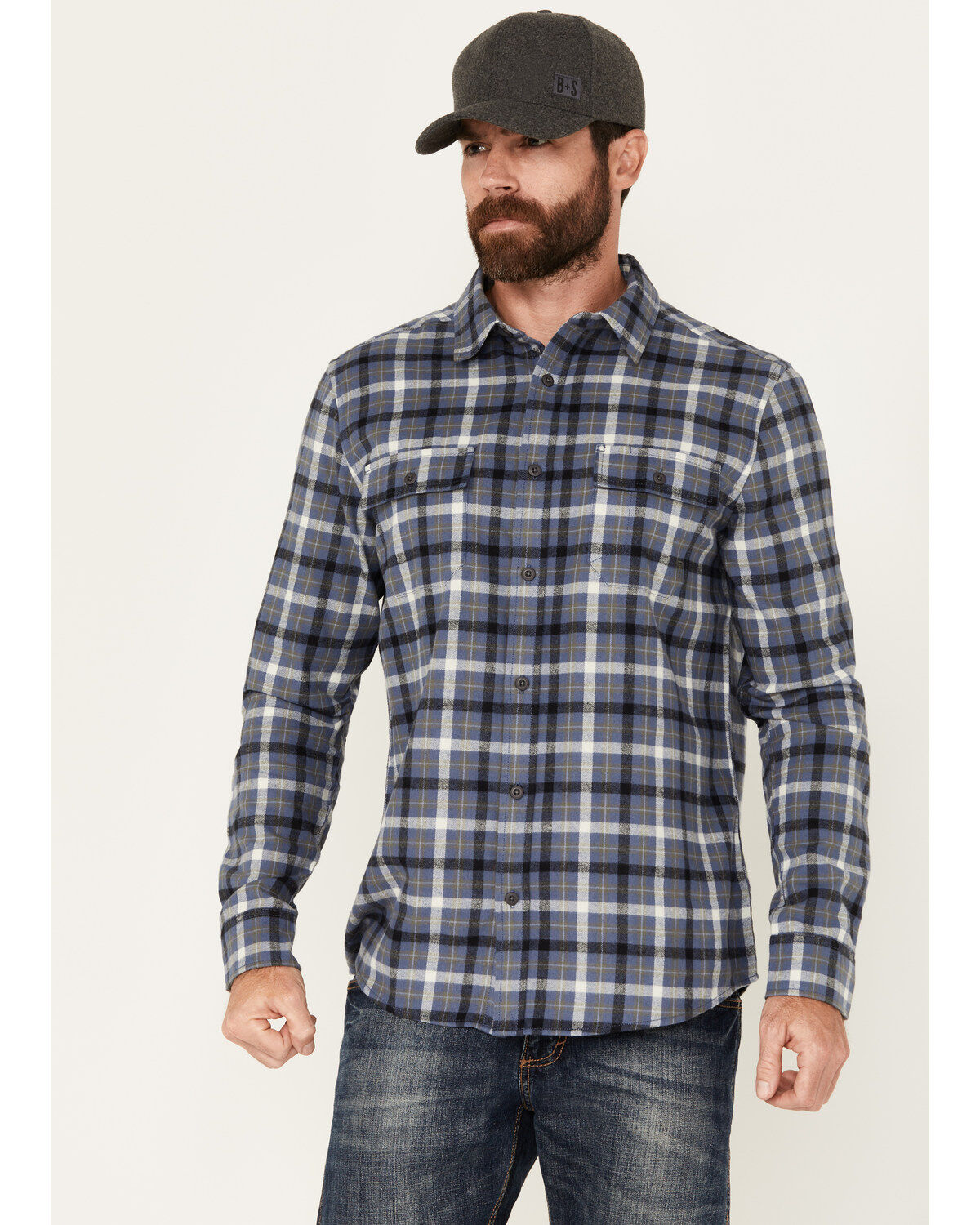 Brothers and Sons Men's Bosque Everyday Plaid Print Long Sleeve Button Down Flannel Shirt