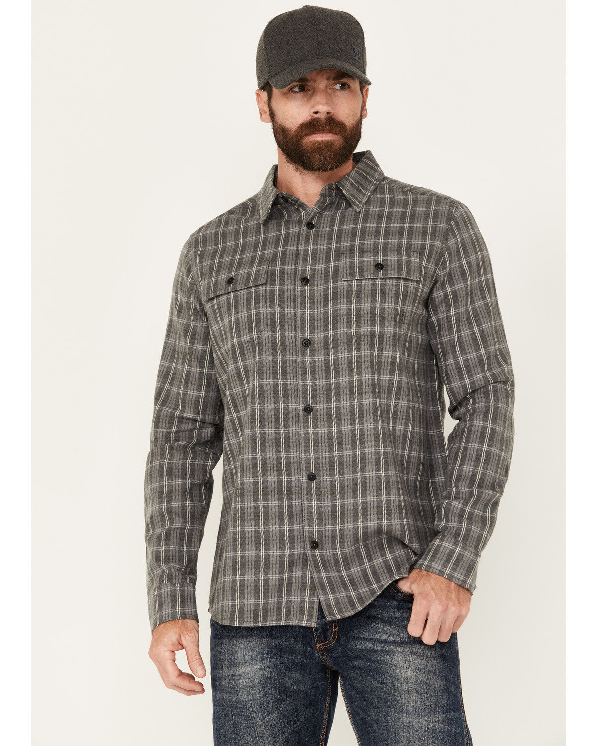 Brothers and Sons Men's Brewster Everyday Plaid Print Long Sleeve Button Down Flannel Shirt