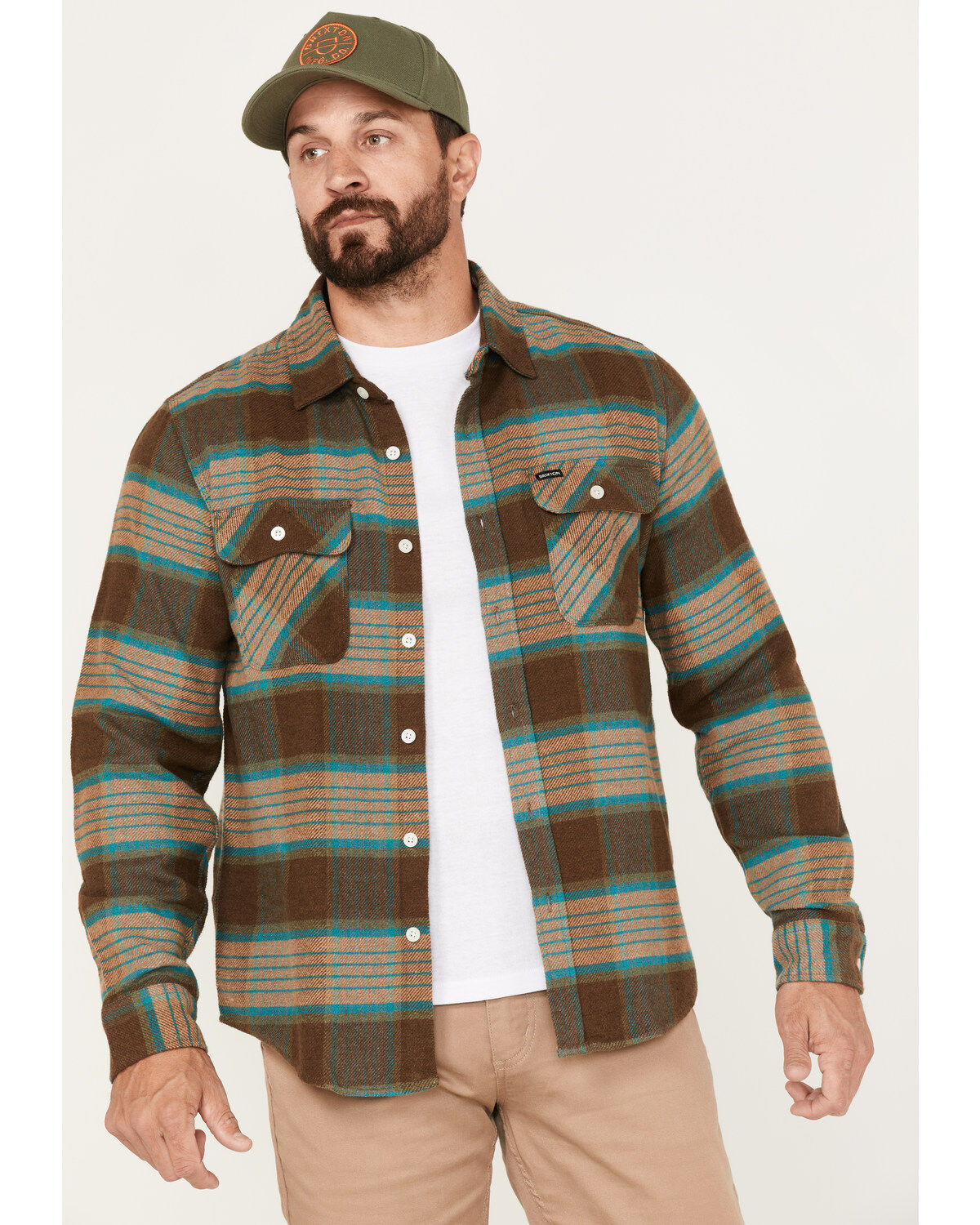 Brixton Men's Bowery Plaid Print Long Sleeve Button-Down Flannel Shirt 1 220896-brixton-men-s-bowery-plaid-print-long-sleeve-button-down-flannel-shirt-1.jpg
