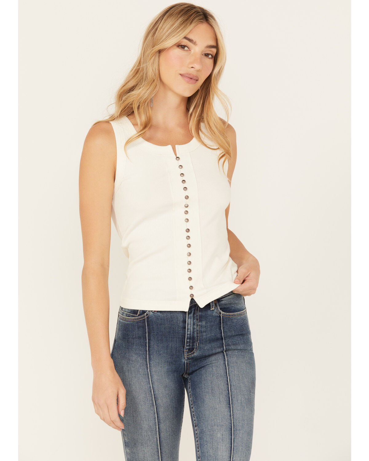 Idyllwind Women's Edna Button Front Ribbed Tank