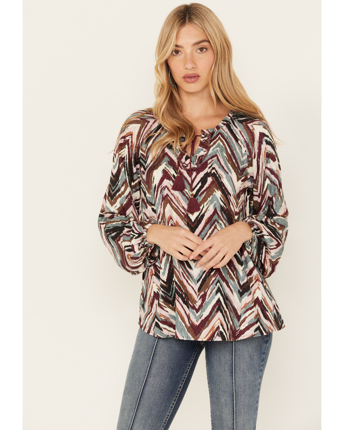 Shyanne Women's Printed Rayon Dobby Peasant Blouse 1 223051-shyanne-women-s-printed-rayon-dobby-peasant-blouse-1.jpg