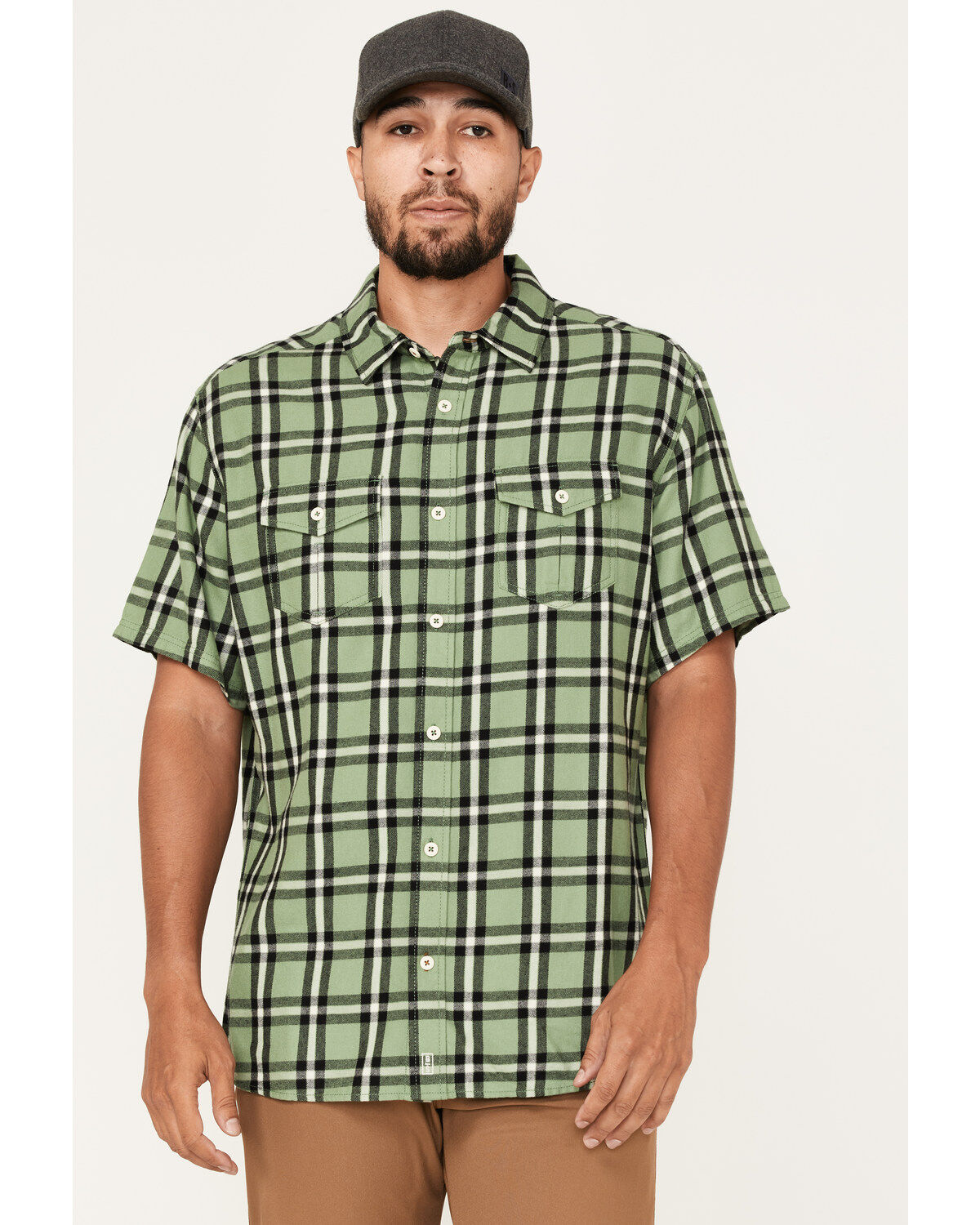 Brothers and Sons Men's Casual Plaid Short Sleeve Button Down Western Shirt