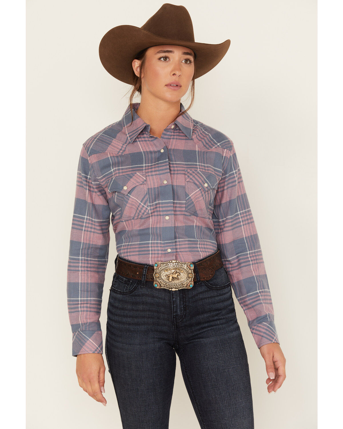 Wrangler Women's Boot Barn Exclusive Plaid Print Long Sleeve Western Flannel Pearl Snap Shirt 1 230089-wrangler-women-s-boot-barn-exclusive-plaid-print-long-sleeve-western-flannel-pearl-snap-shirt-1.jpg