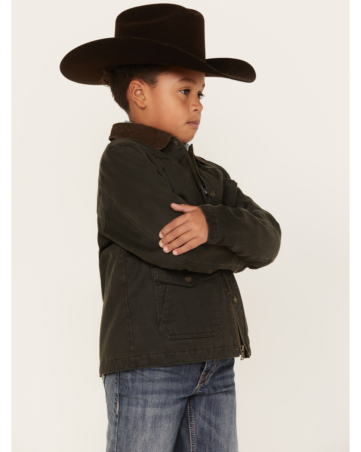 Cody James Boys' Rancher Faux Oil Skin Field Jacket