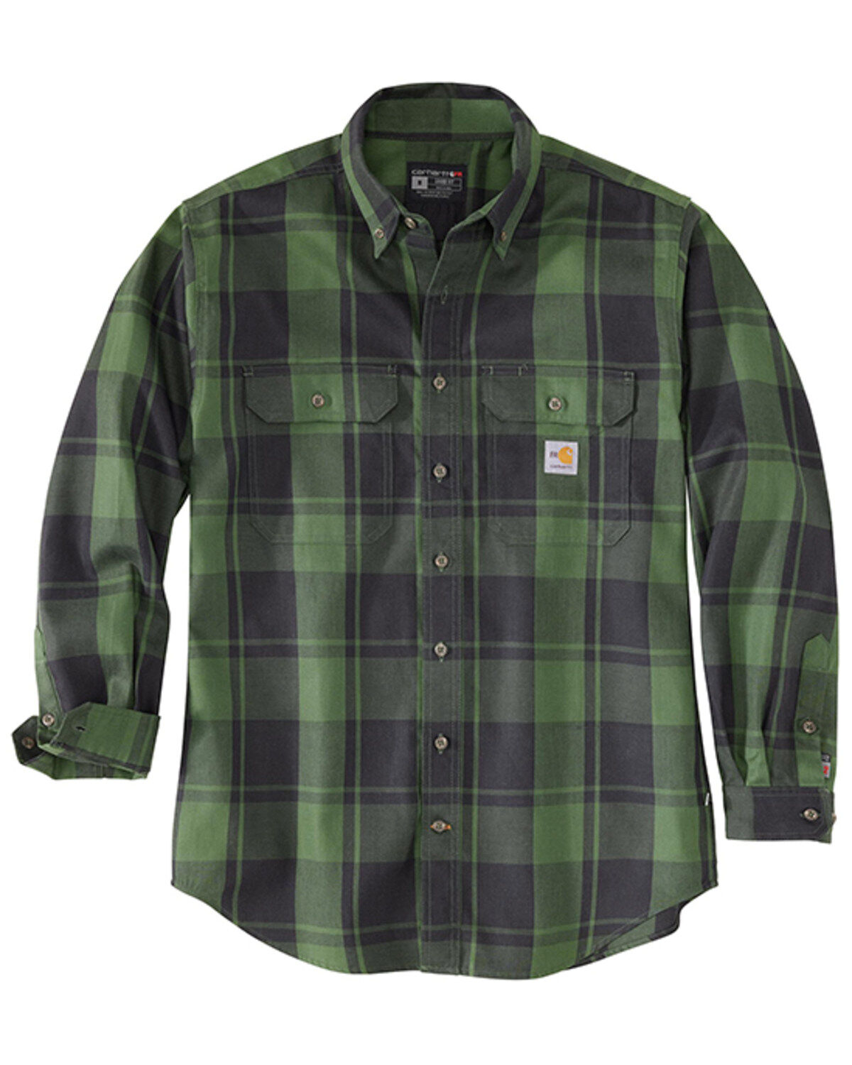 Carhartt Men's FR Force Rugged Flex&reg; Plaid Print Long Sleeve Button-Down Western Work Shirt