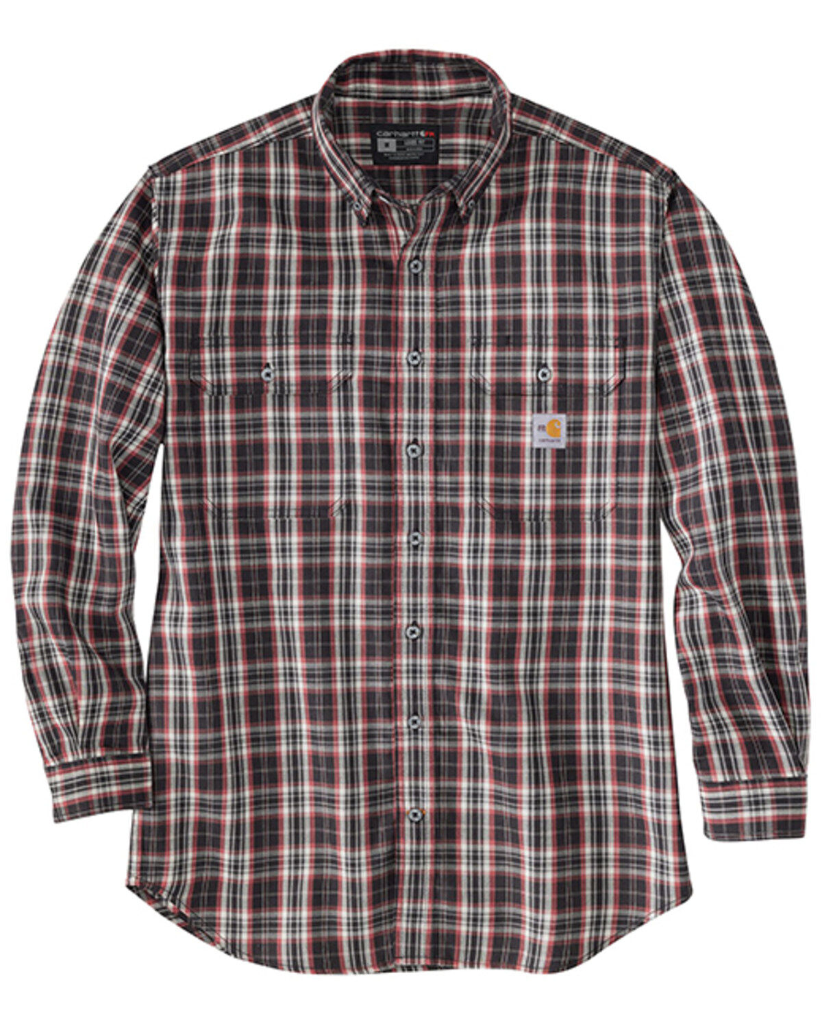 Carhartt Men's Flame Resistant Force Rugged Flex&reg; Plaid Long Sleeve Button-Down Western Work Shirt