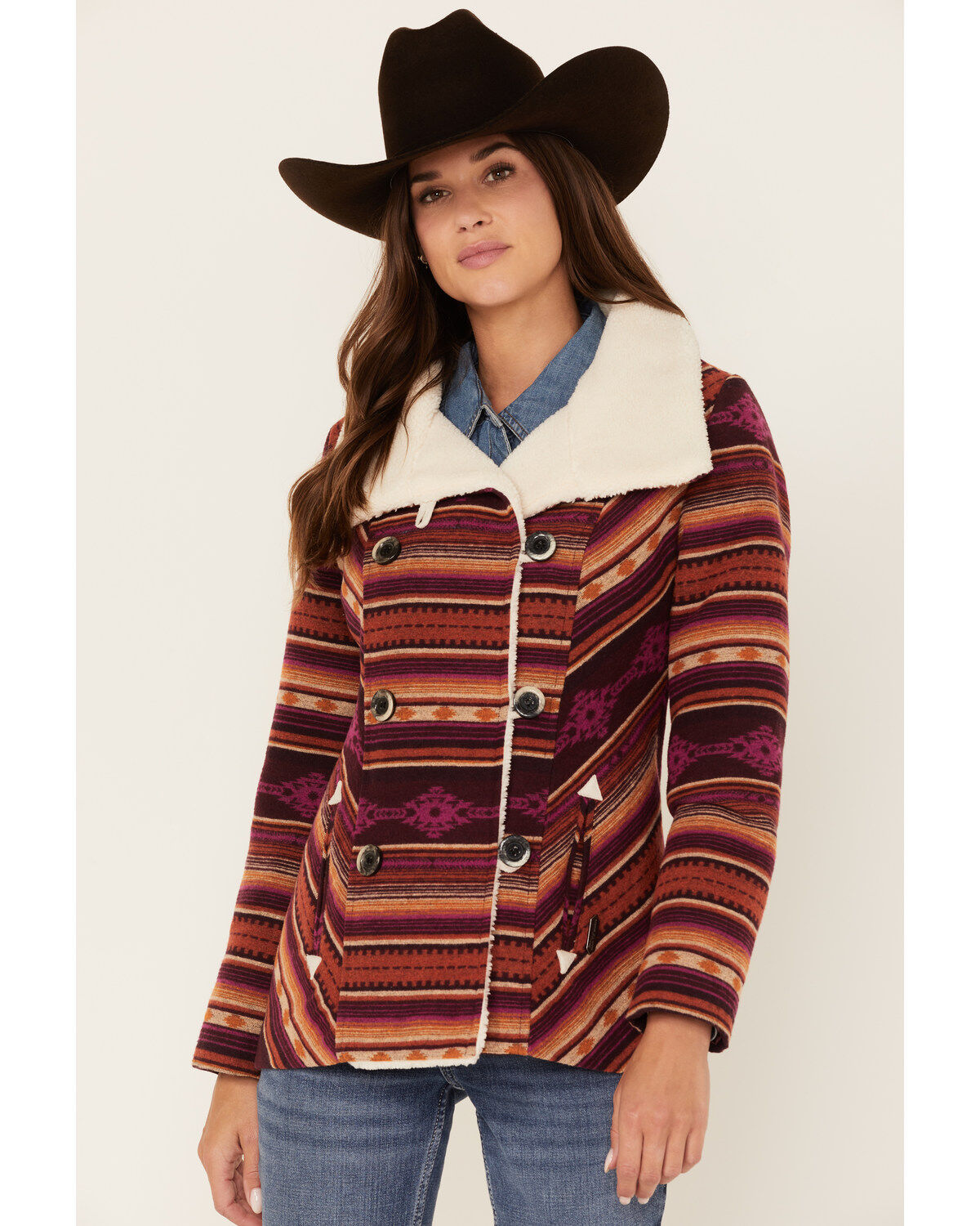 Powder River Outfitters Women's Southwestern Print Jacquard Sherpa-Lined Coat 1 236409-powder-river-outfitters-women-s-southwestern-print-jacquard-sherpa-lined-coat-1.jpg