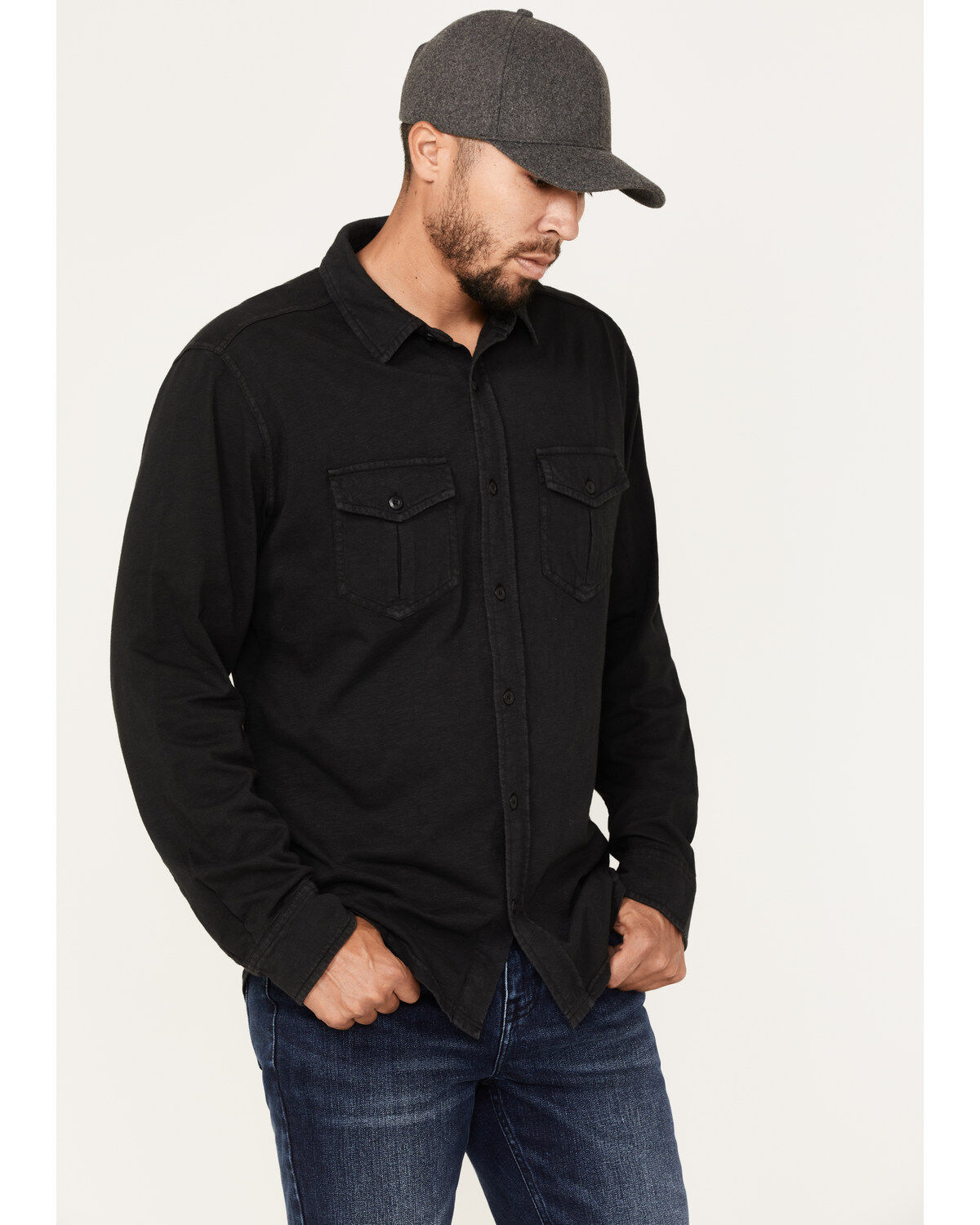 Brothers and Sons Men's Solid Pigment Slub Button Down Western Shirt 1 236874-brothers-and-sons-men-s-solid-pigment-slub-button-down-western-shirt-1.jpg