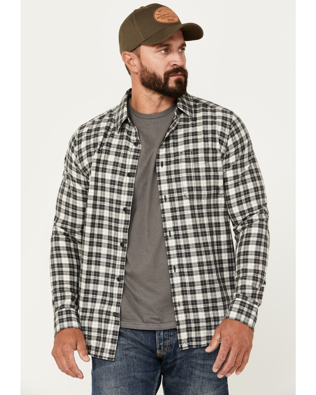 Brothers and Sons Men's Custer Herringbone Long Sleeve Button-Down Shirt 1 238091-brothers-and-sons-men-s-custer-herringbone-long-sleeve-button-down-shirt-1.jpg