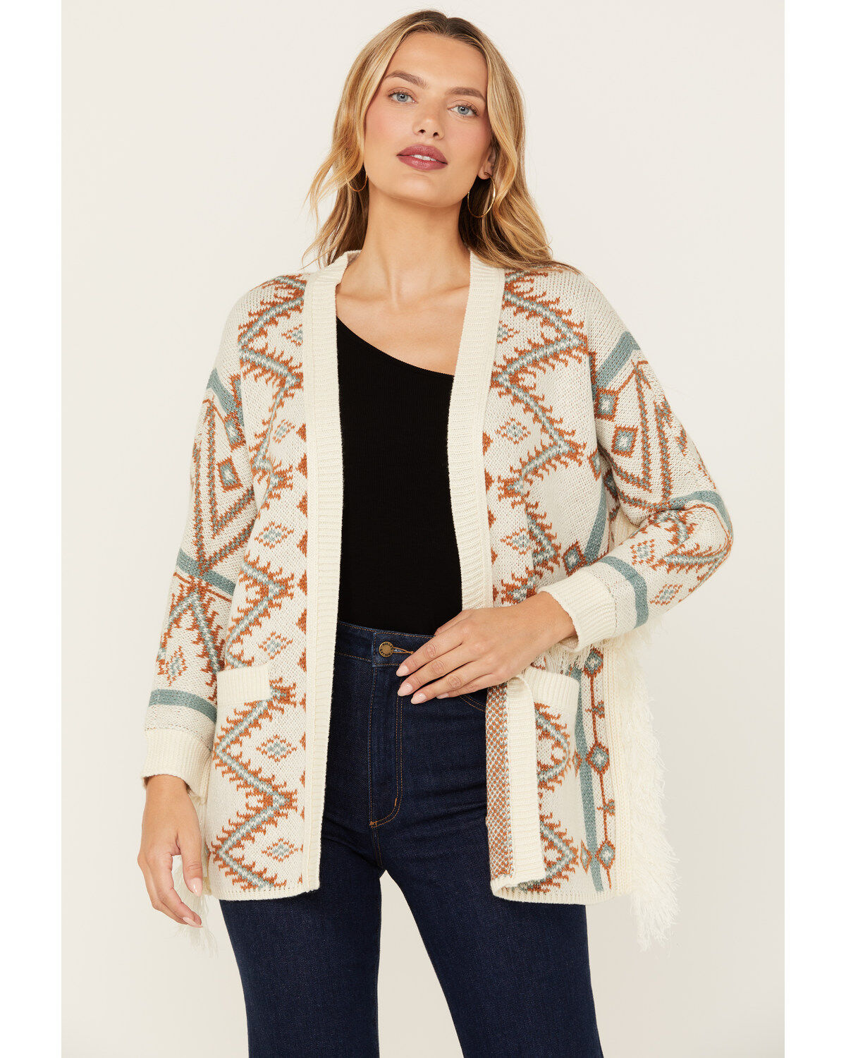 Shyanne Women's Southwestern Print Open Front Fringe Cardigan 1 238697-shyanne-women-s-southwestern-print-open-front-fringe-cardigan-1.jpg