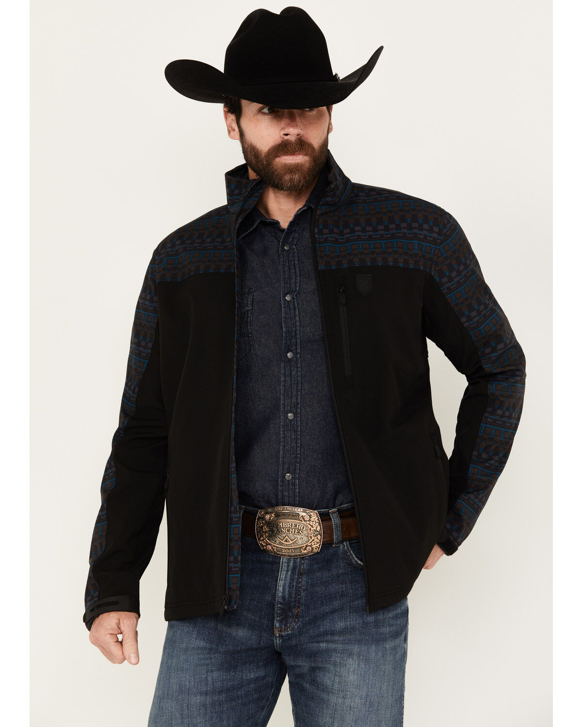 RANK 45&reg; Men's Southwestern Block Print Softshell Jacket - Big