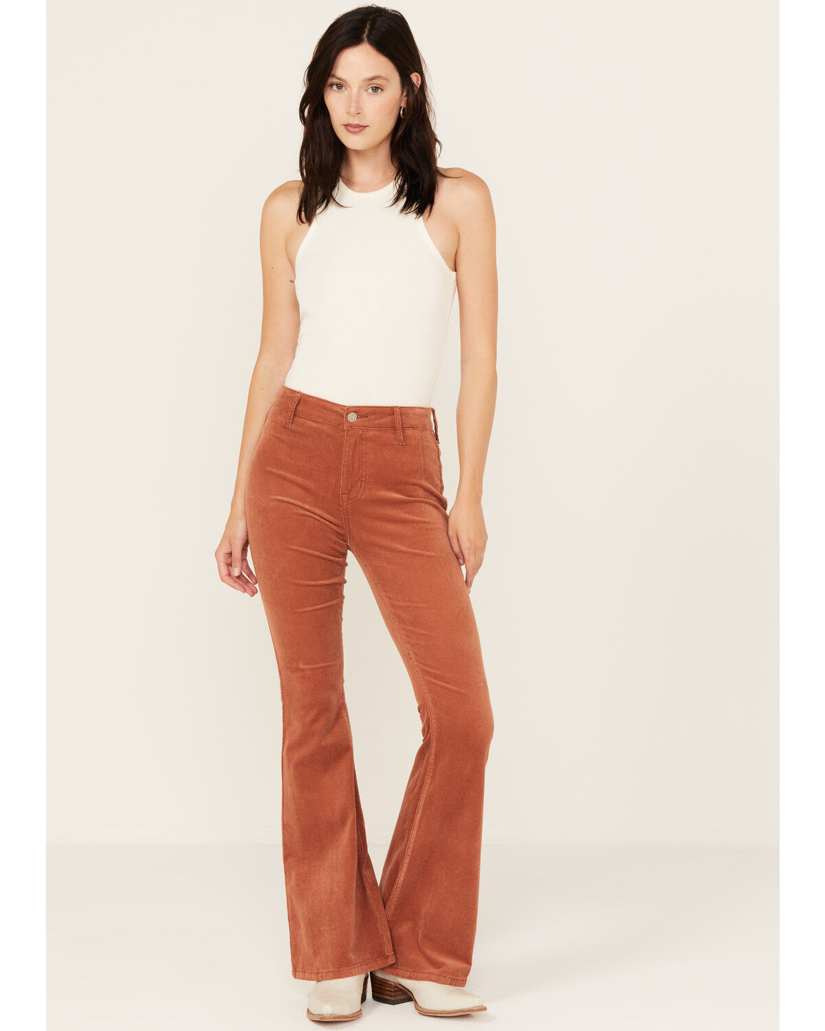 Rock & Roll Denim Women's High Rise Corduroy Button Bargain Bell Flare Jeans 1 240112-rock-amp-roll-denim-women-s-high-rise-corduroy-button-bargain-bell-flare-jeans-1.jpg