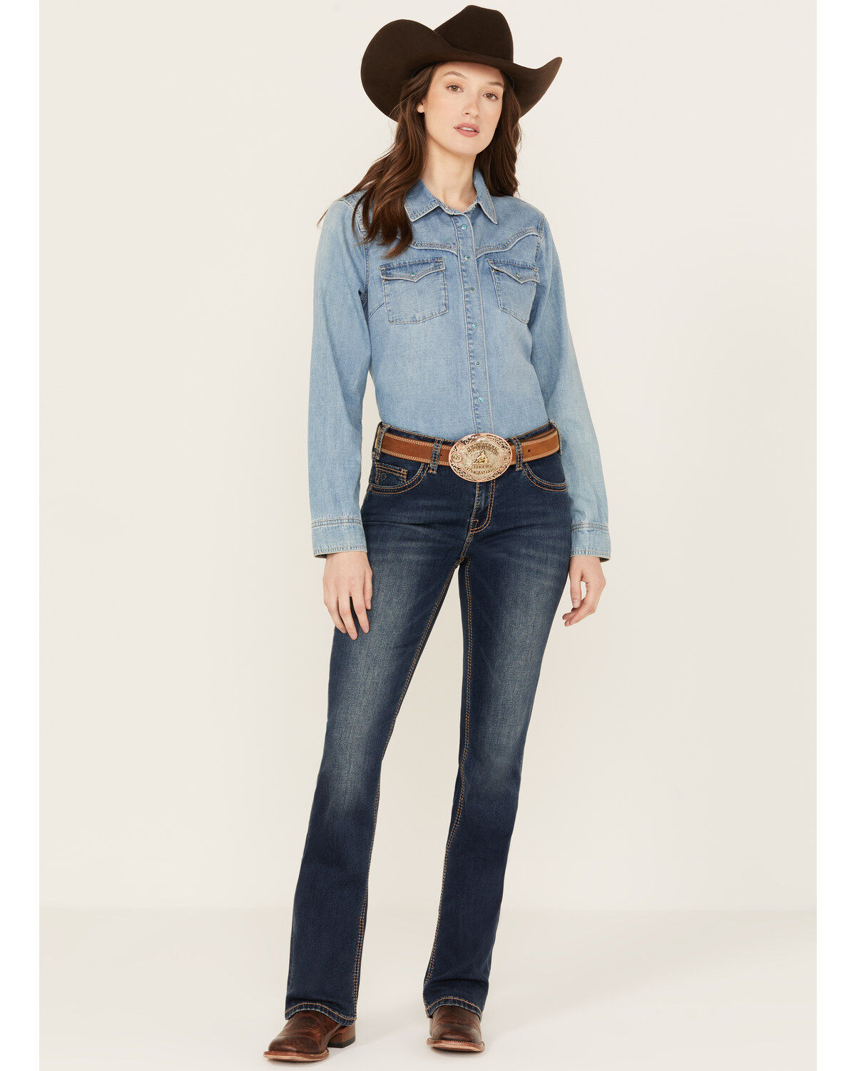 Panhandle Women's Dark Wash Mid Rise Bootcut Stretch Riding Jeans 1 240574-panhandle-women-s-dark-wash-mid-rise-bootcut-stretch-riding-jeans-1.jpg