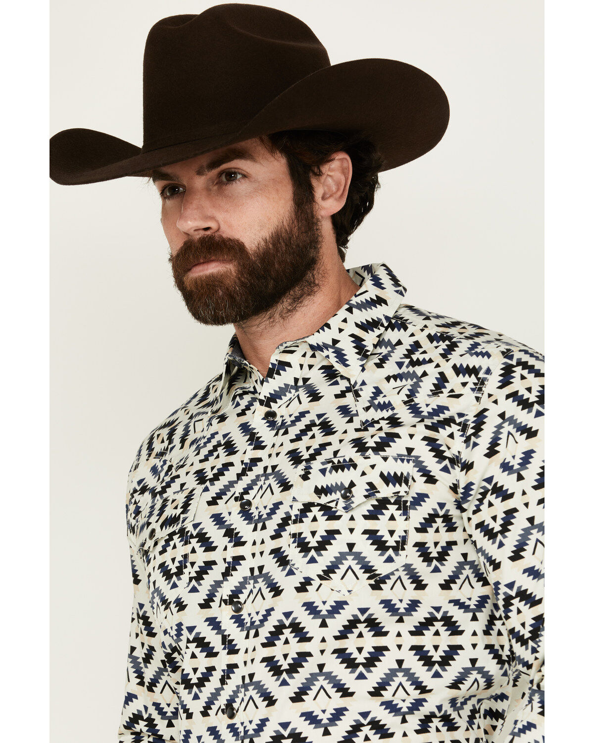 Cody James Men's Down Yonder Southwestern Print Long Sleeve Pearl Snap Western Shirt