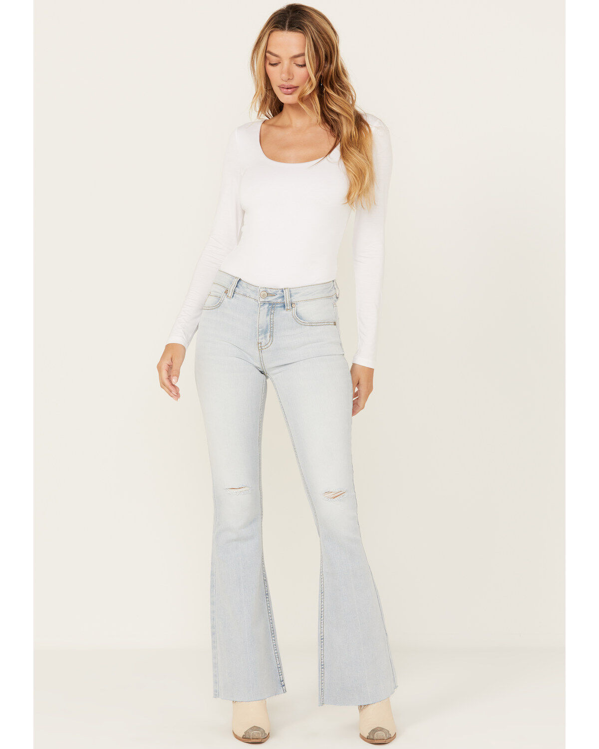 Shyanne Women's Agave Light Wash Mid Rise Destructed Stretch Flare Jeans 1 241893-shyanne-women-s-agave-light-wash-mid-rise-destructed-stretch-flare-jeans-1.jpg