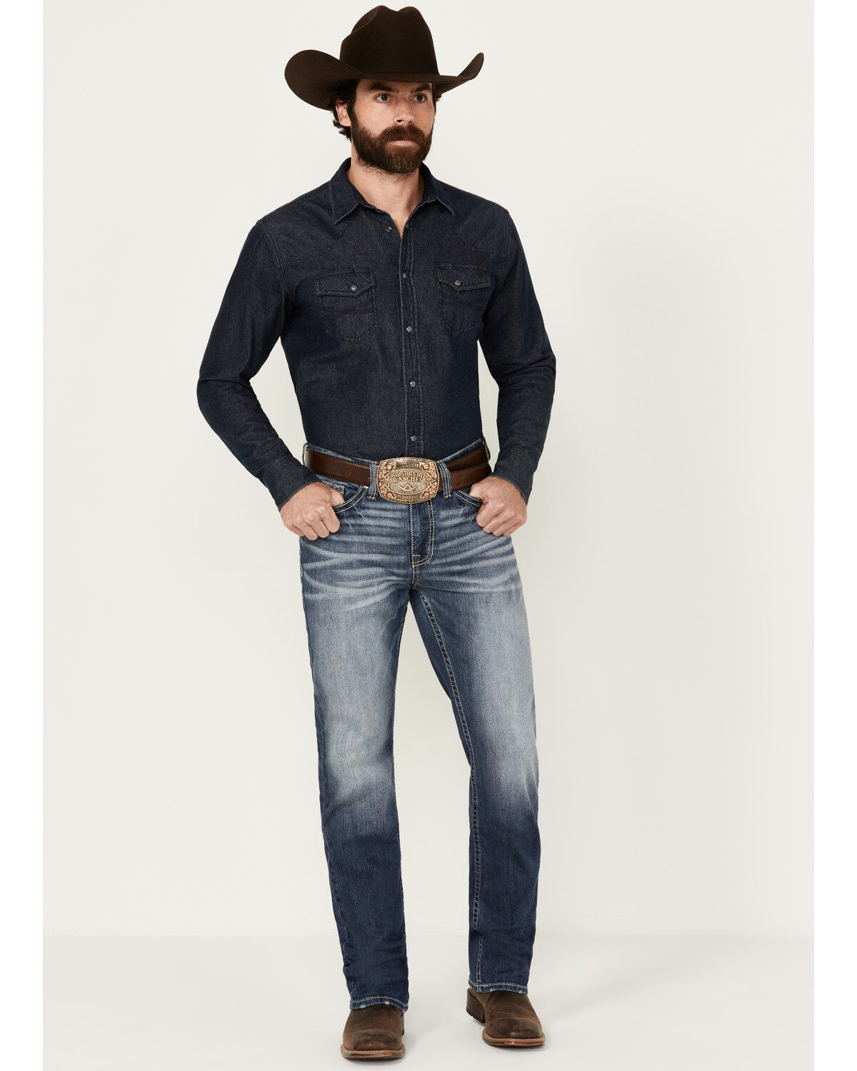Cody James Men's Alamo Wash Jackson Slim Straight Stretch Denim Jeans