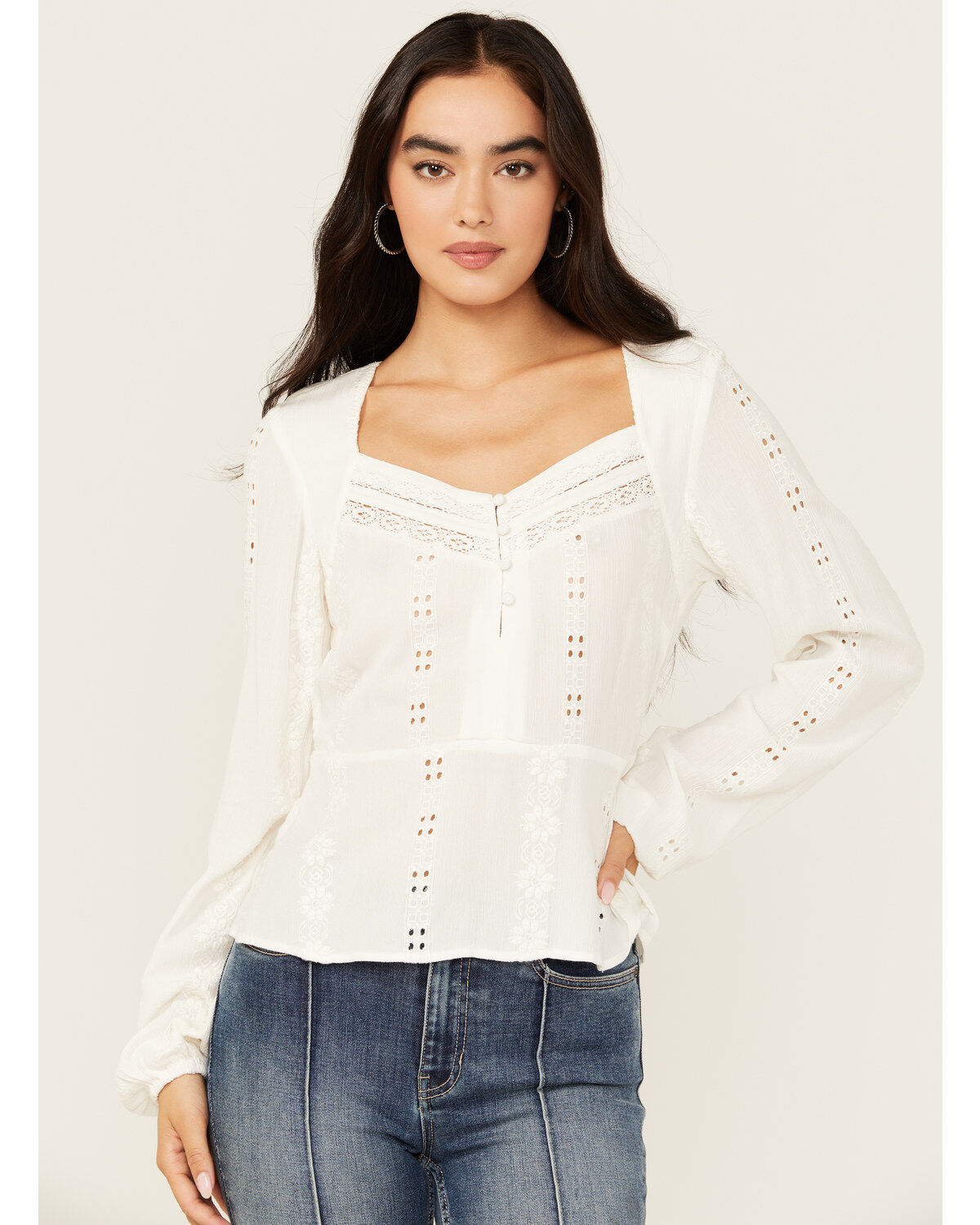 Idyllwind Women's Teel Eyelet Keyhole Blouse 1 244201-idyllwind-women-s-teel-eyelet-keyhole-blouse-1.jpg