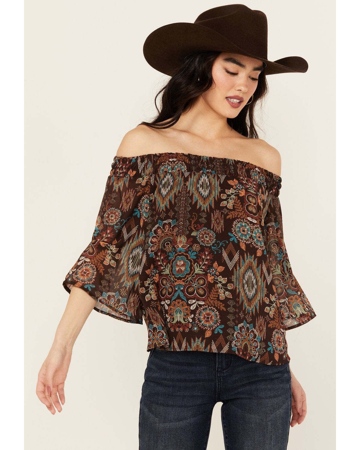 Shyanne Women's Printed Off The Shoulder Peasant Top 1 246032-shyanne-women-s-printed-off-the-shoulder-peasant-top-1.jpg