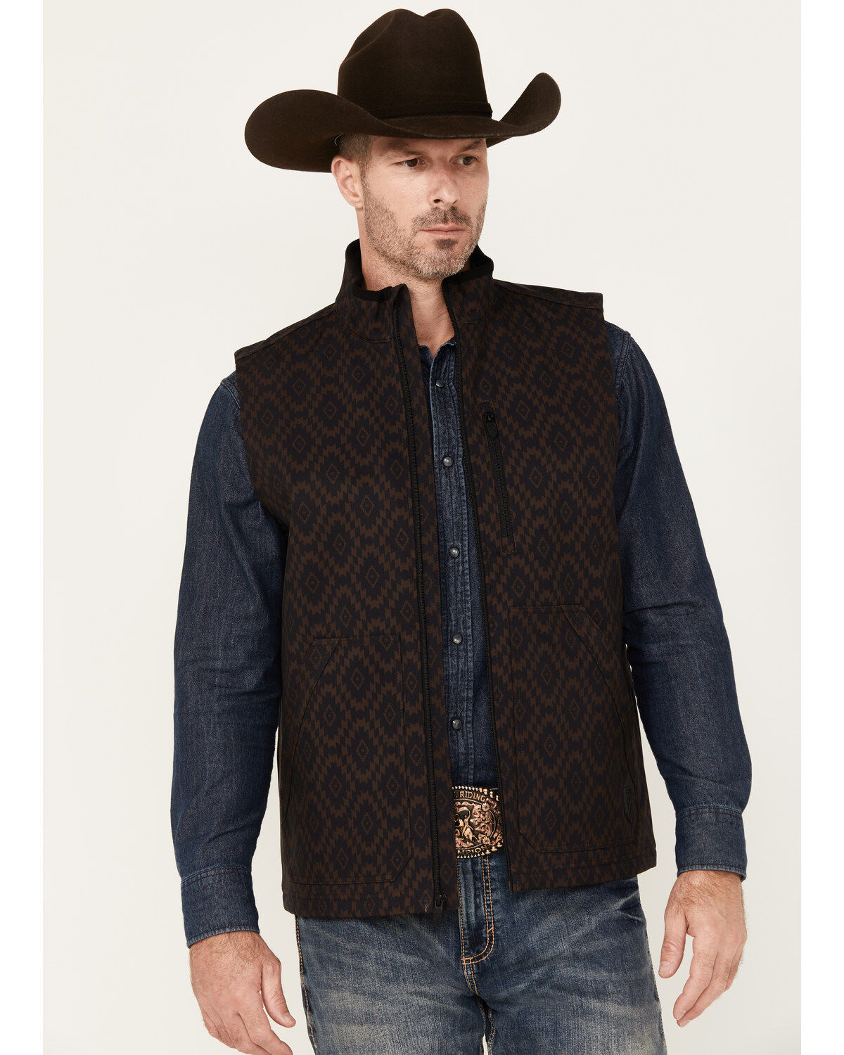 RANK 45&reg; Men's Southwestern Print Softshell Vest
