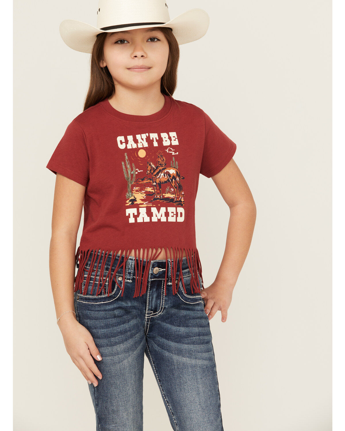 Shyanne Girls' Can't Be Tamed Fringe Graphic Tee