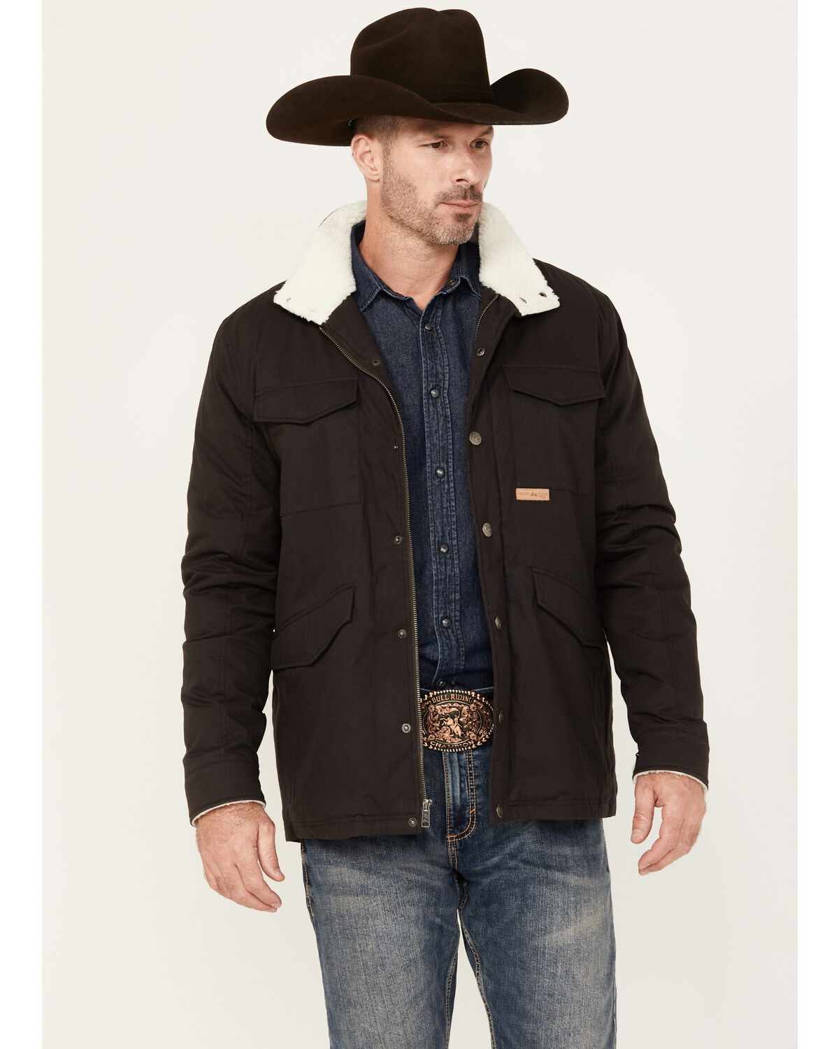 Powder River Outfitters by Panhandle Men's Canvas Solid Snap Heavy Jacket 1 246917-powder-river-outfitters-by-panhandle-men-s-canvas-solid-snap-heavy-jacket-1.jpg