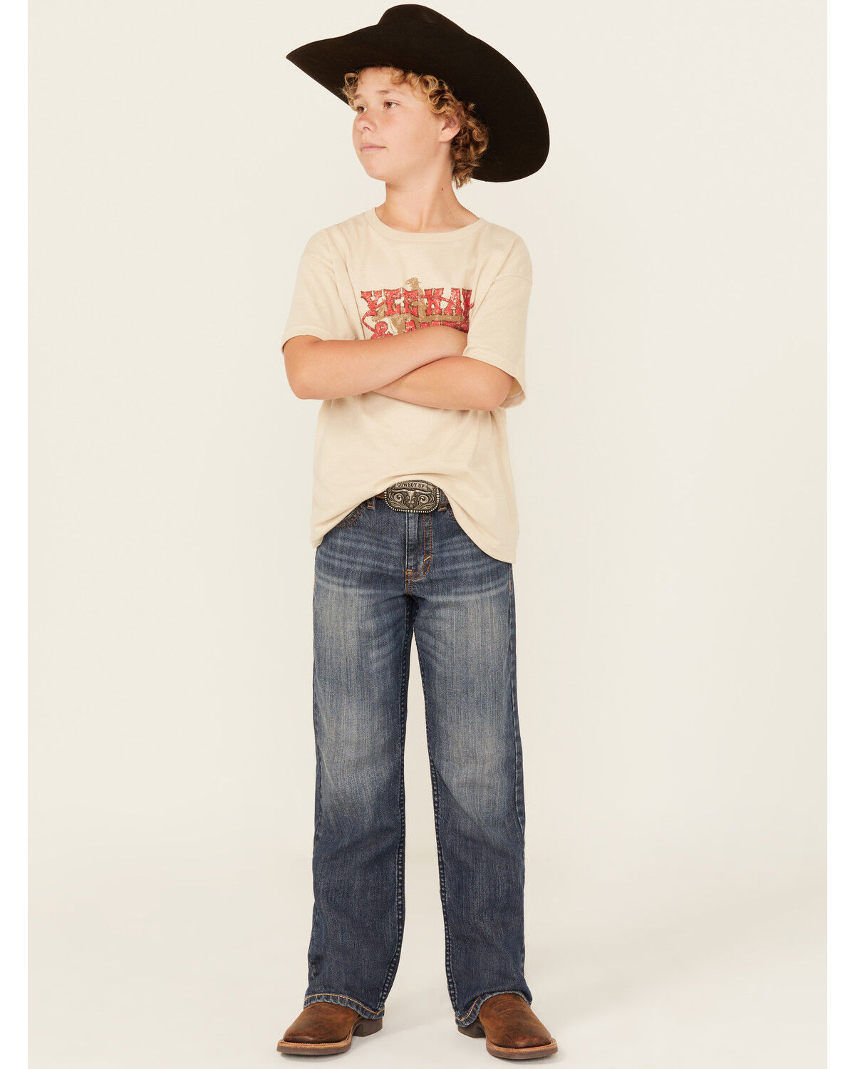 Cody James Boys' Wolfstooth Relaxed Bootcut Stretch Denim Jeans