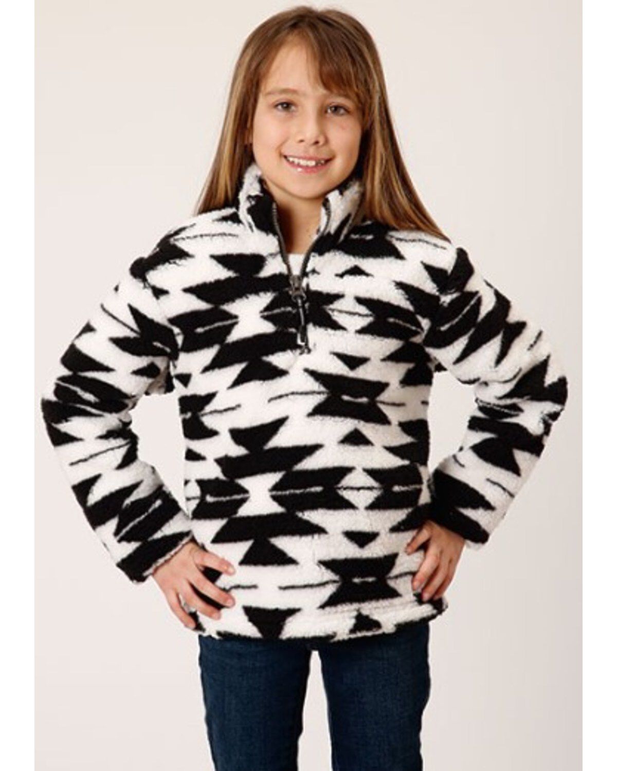 Roper Girls' Southwestern Print Fuzzy Polar Fleece Pullover 1 247741-roper-girls-southwestern-print-fuzzy-polar-fleece-pullover-1.jpg