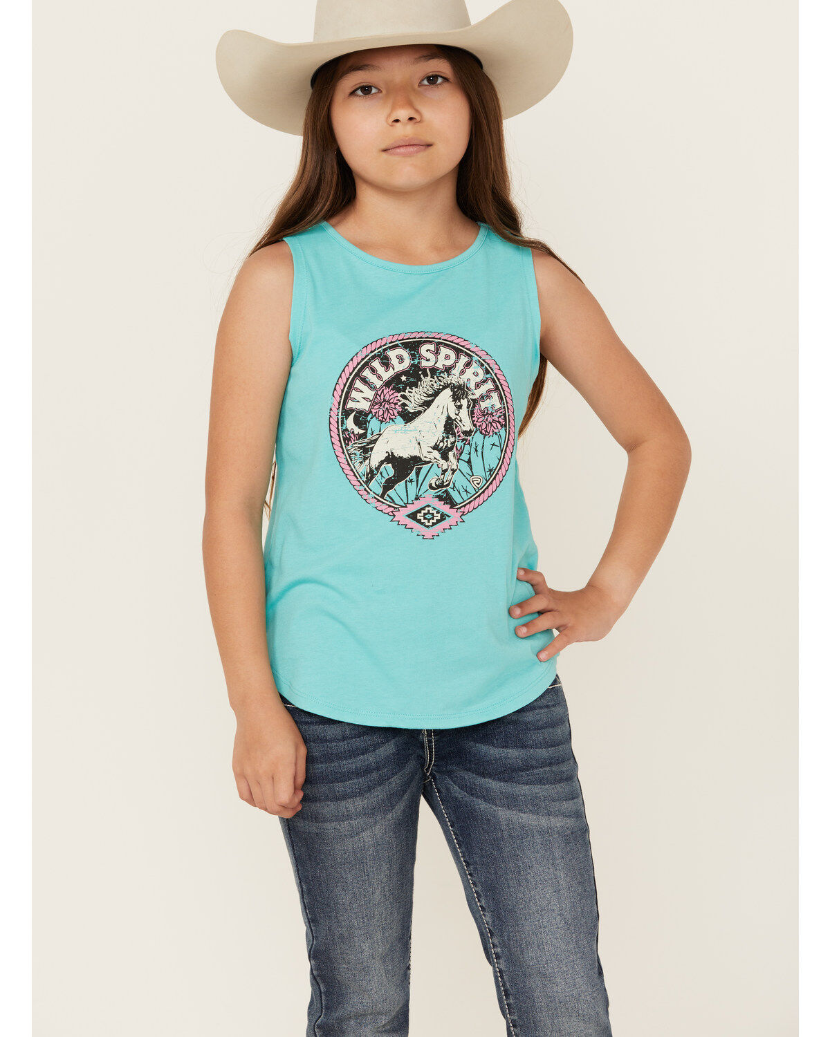 Rock & Roll Denim Girls' Horse Graphic Tank Top