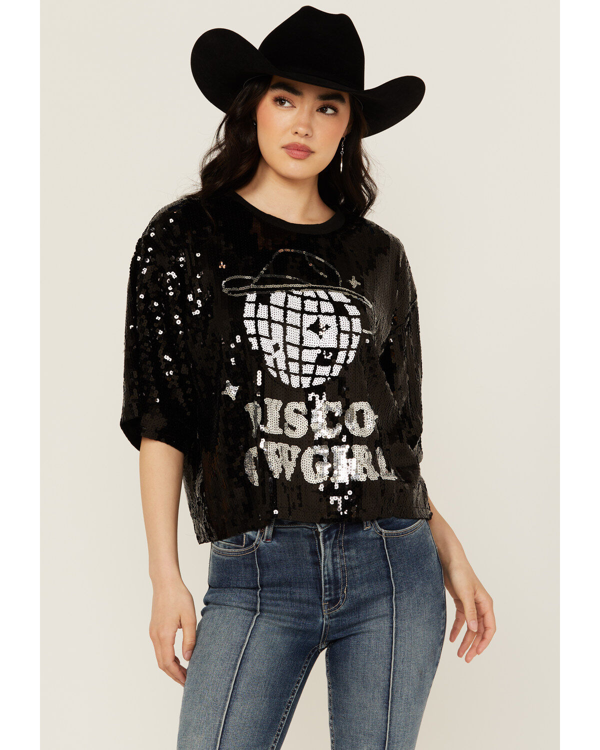 Mainstrip Women's Disco Cowgirl Sequins Short Sleeve Graphic Tee 1 248493-mainstrip-women-s-disco-cowgirl-sequins-short-sleeve-graphic-tee-1.jpg