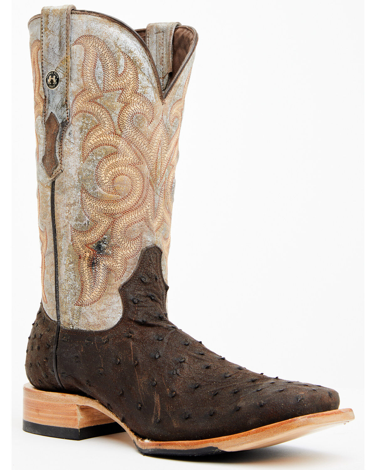 Tanner Mark Men's Exotic Full Quill Ostrich Western Boots - Broad Square Toe