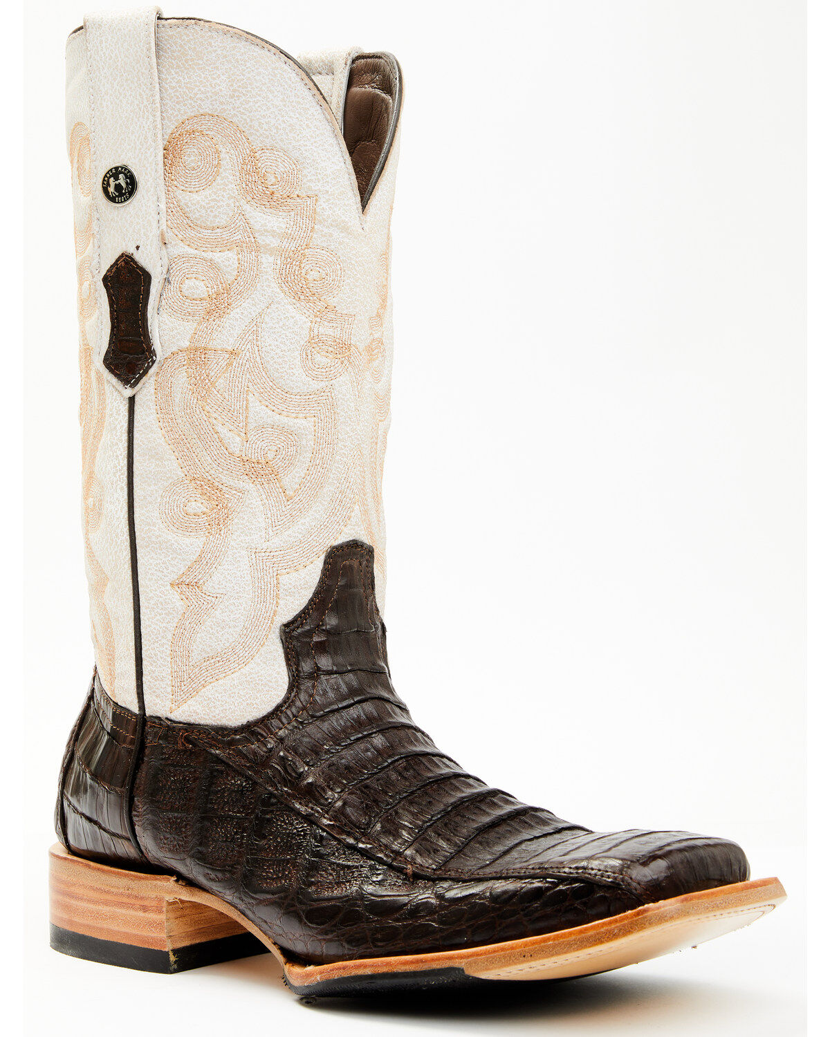 Tanner Mark Men's Exotic Caiman Belly Western Boots - Broad Square Toe