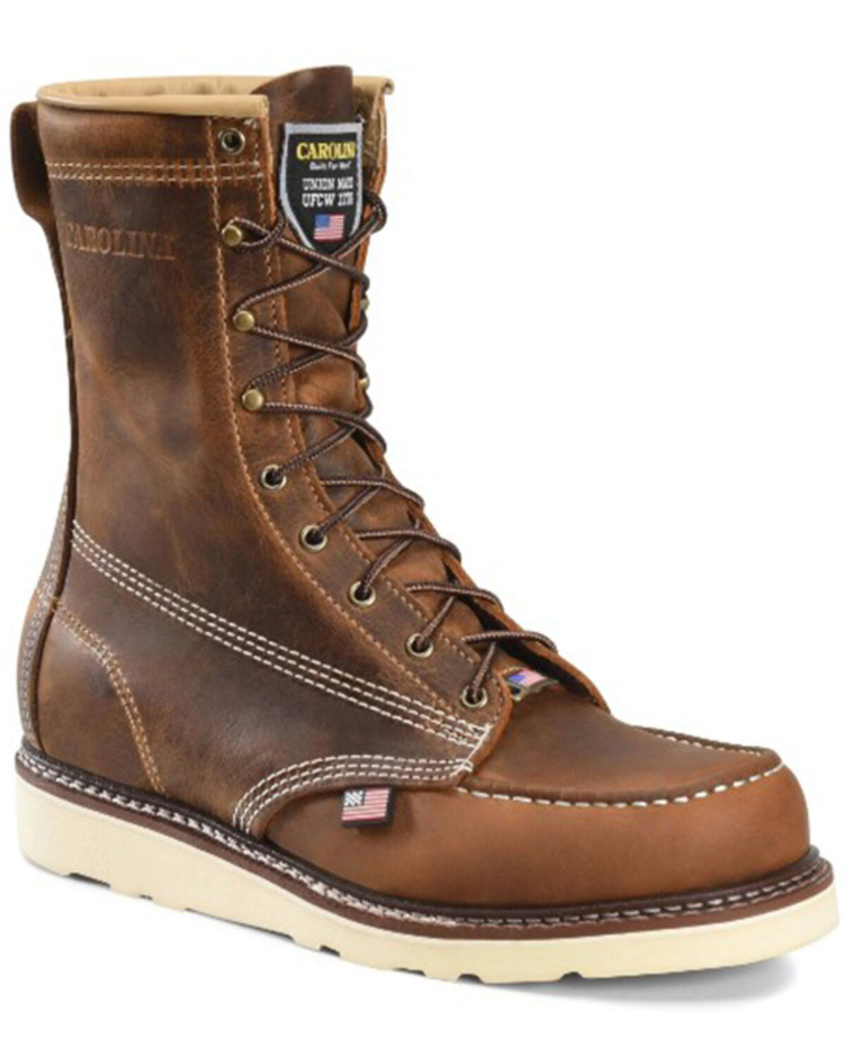 Carolina Men's 8 Lace-Up Work Boots - Moc Toe