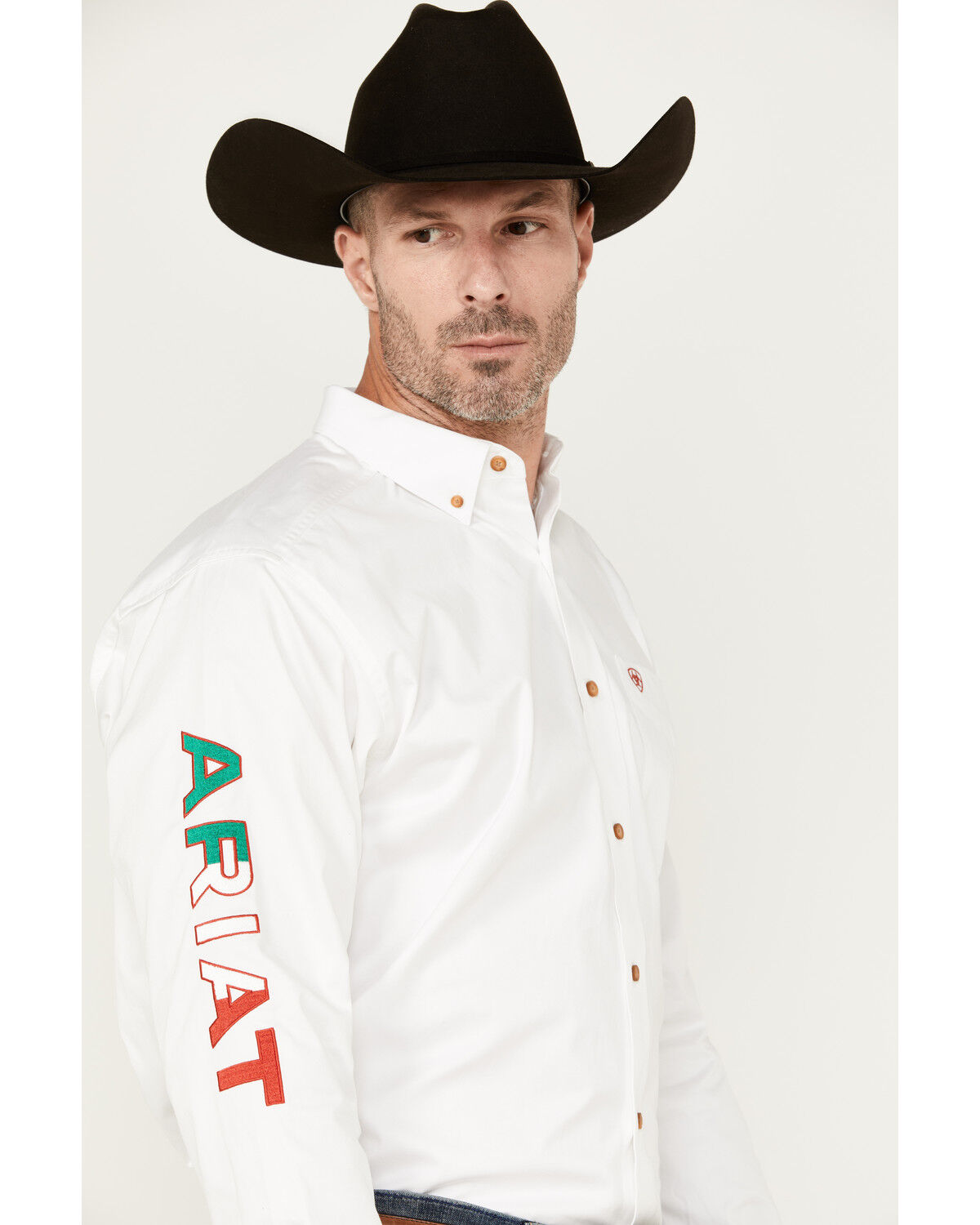 Ariat Men's Team Mexico Logo Twill Classic Fit Long Sleeve Button-Down Western Shirt