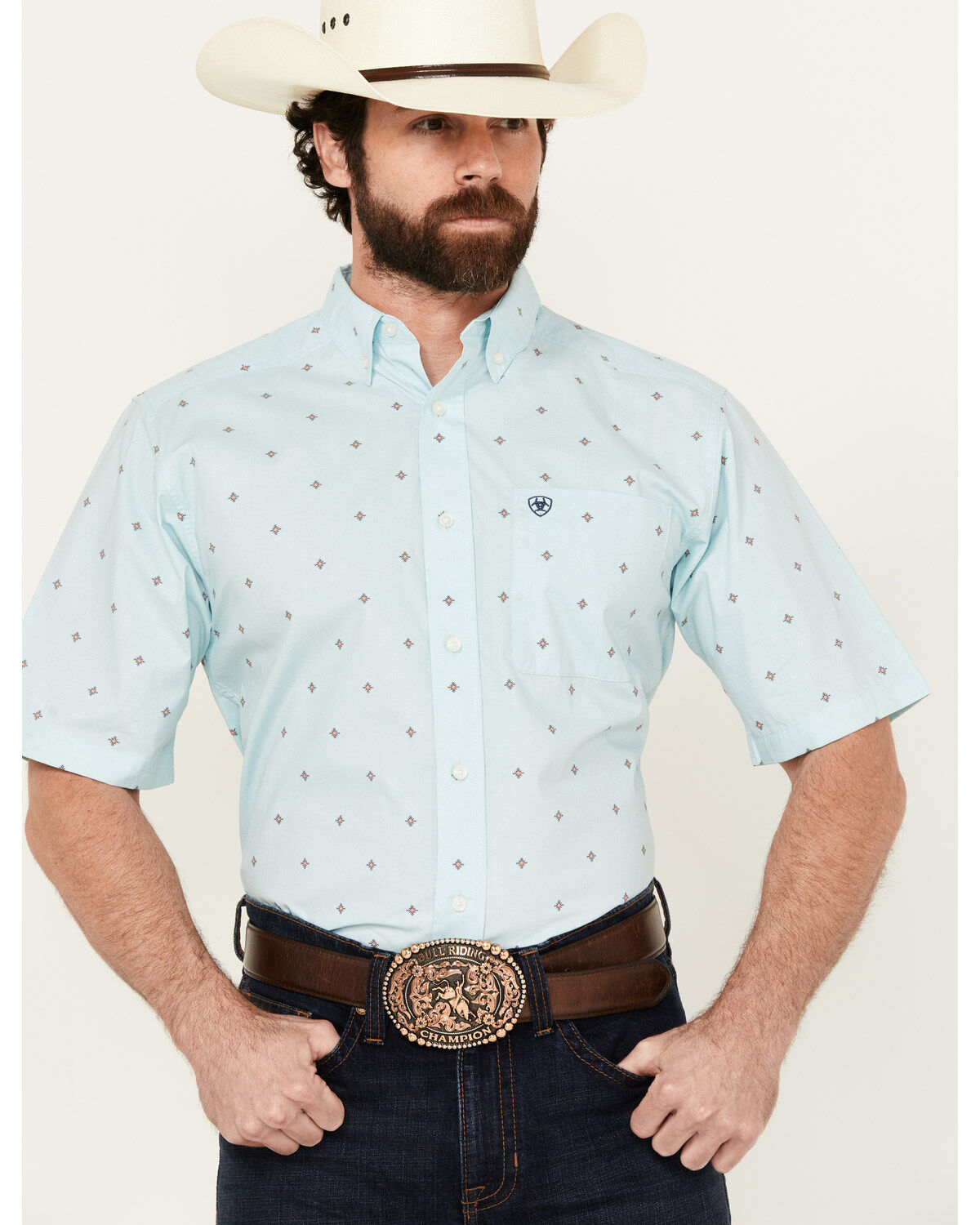 Ariat Men's Royce Geo Print Short Sleeve Button-Down Western Shirt 1 254021-ariat-men-s-royce-geo-print-short-sleeve-button-down-western-shirt-1.jpg