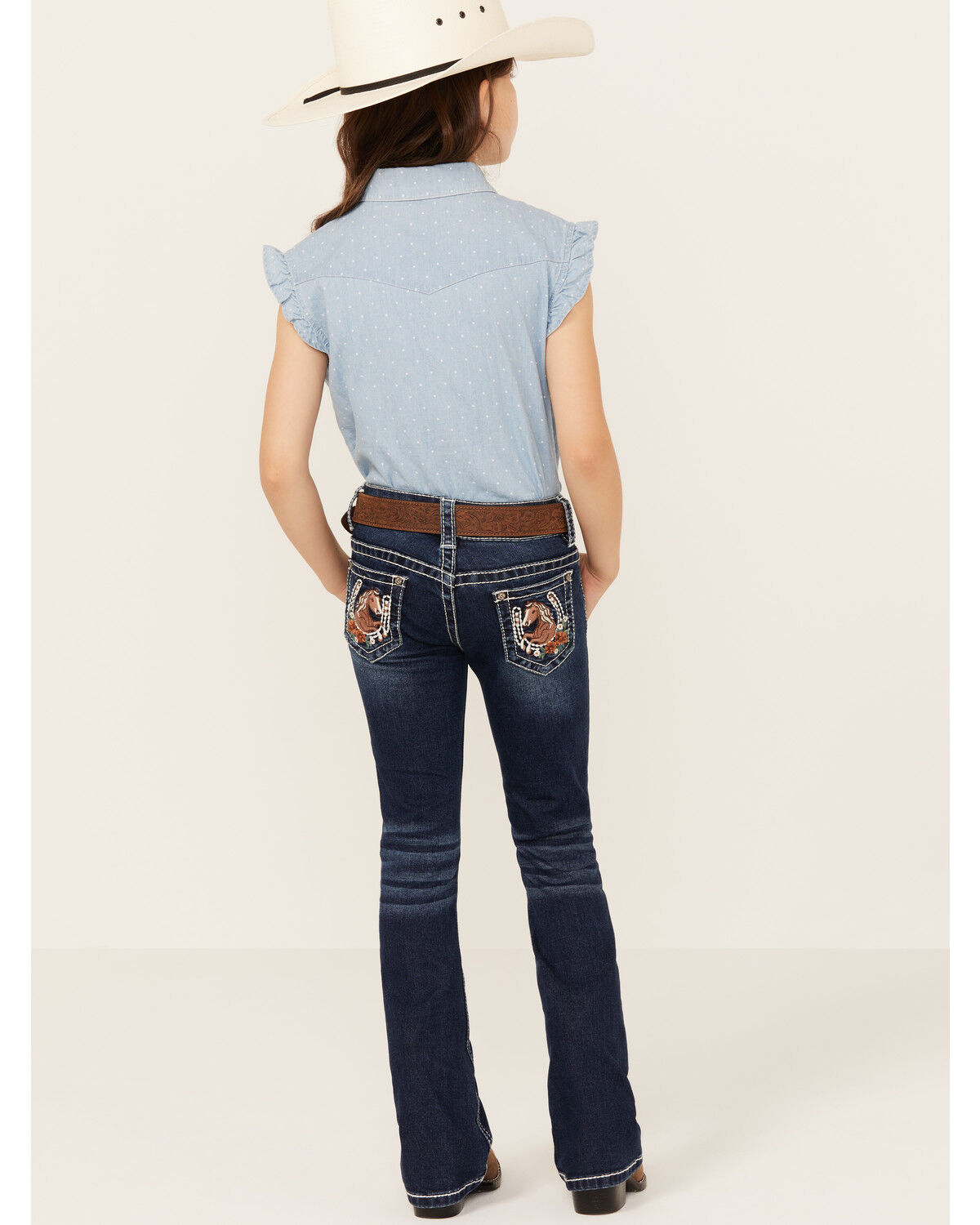 Shyanne Little Girls' Dark Wash Horseshoe Pocket Bootcut Stretch Denim Jeans 1 258520-shyanne-little-girls-dark-wash-horseshoe-pocket-bootcut-stretch-denim-jeans-1.jpg