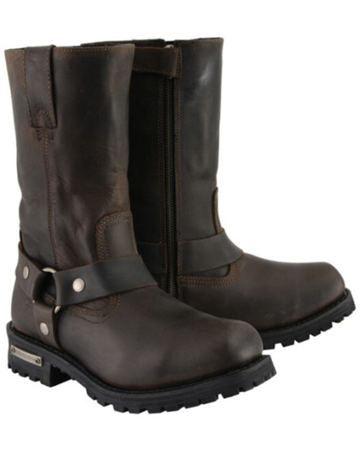 Milwaukee Leather Men's 11 Harness Motorcycle Boots - Square Toe