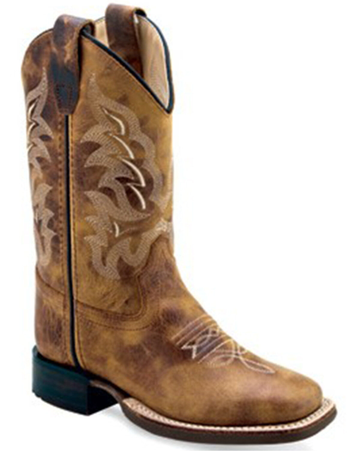 Old West Boys' Burnt Western Boots - Broad Square Toe 1 259893-old-west-boys-burnt-western-boots-broad-square-toe-1.jpg