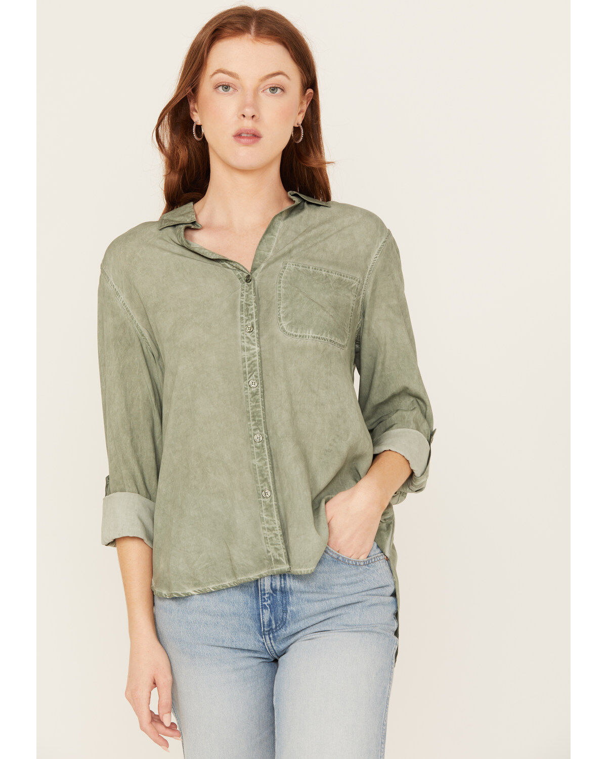 Velvet Heart Women's Washed Out Button Front Shirt