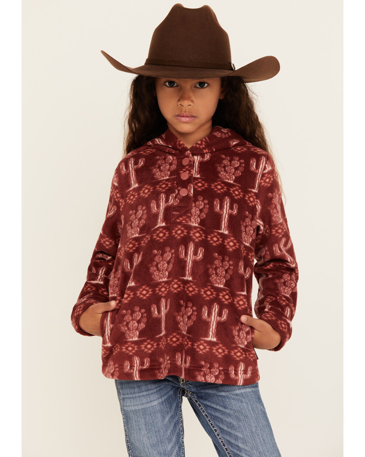 Wrangler Girls' Cacti Hooded Pullover