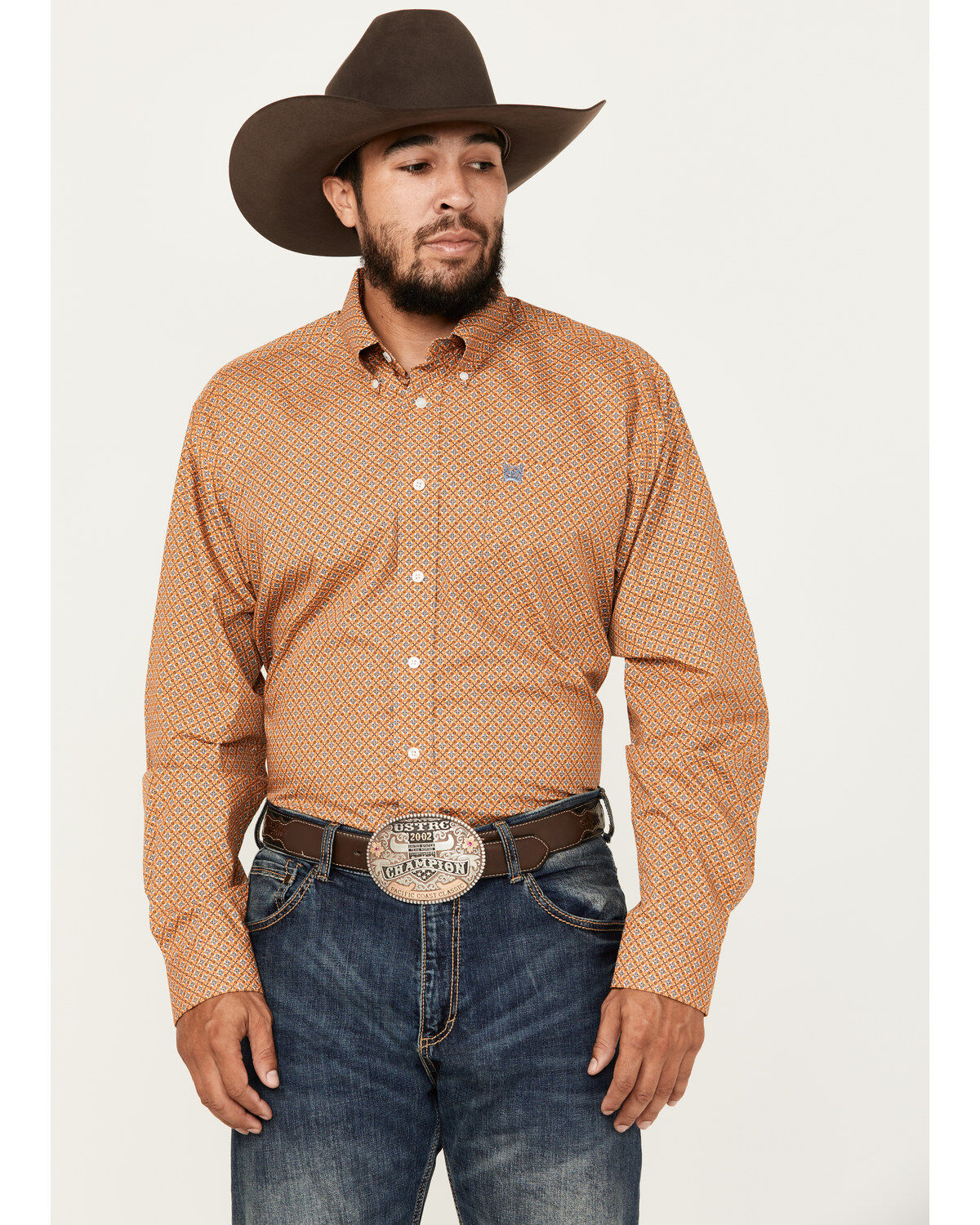 Cinch Men's Geo Print Long Sleeve Button-Down Western Shirt