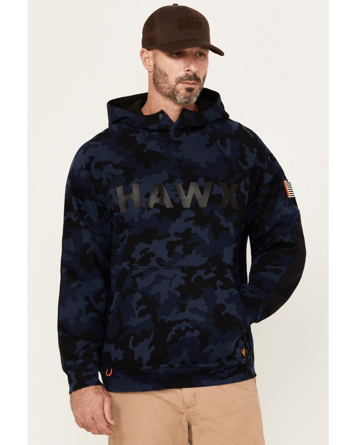 Hawx Men's Arlington Logo Camo Print Hooded Sweatshirt