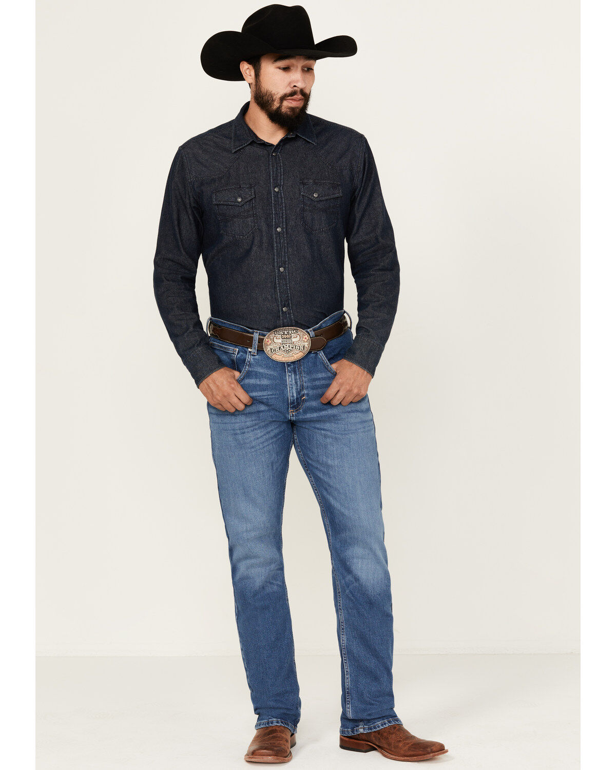 Wrangler 20x Men's Medium Wash Backwater Vintage Bootcut Stretch Denim Jeans - Tall