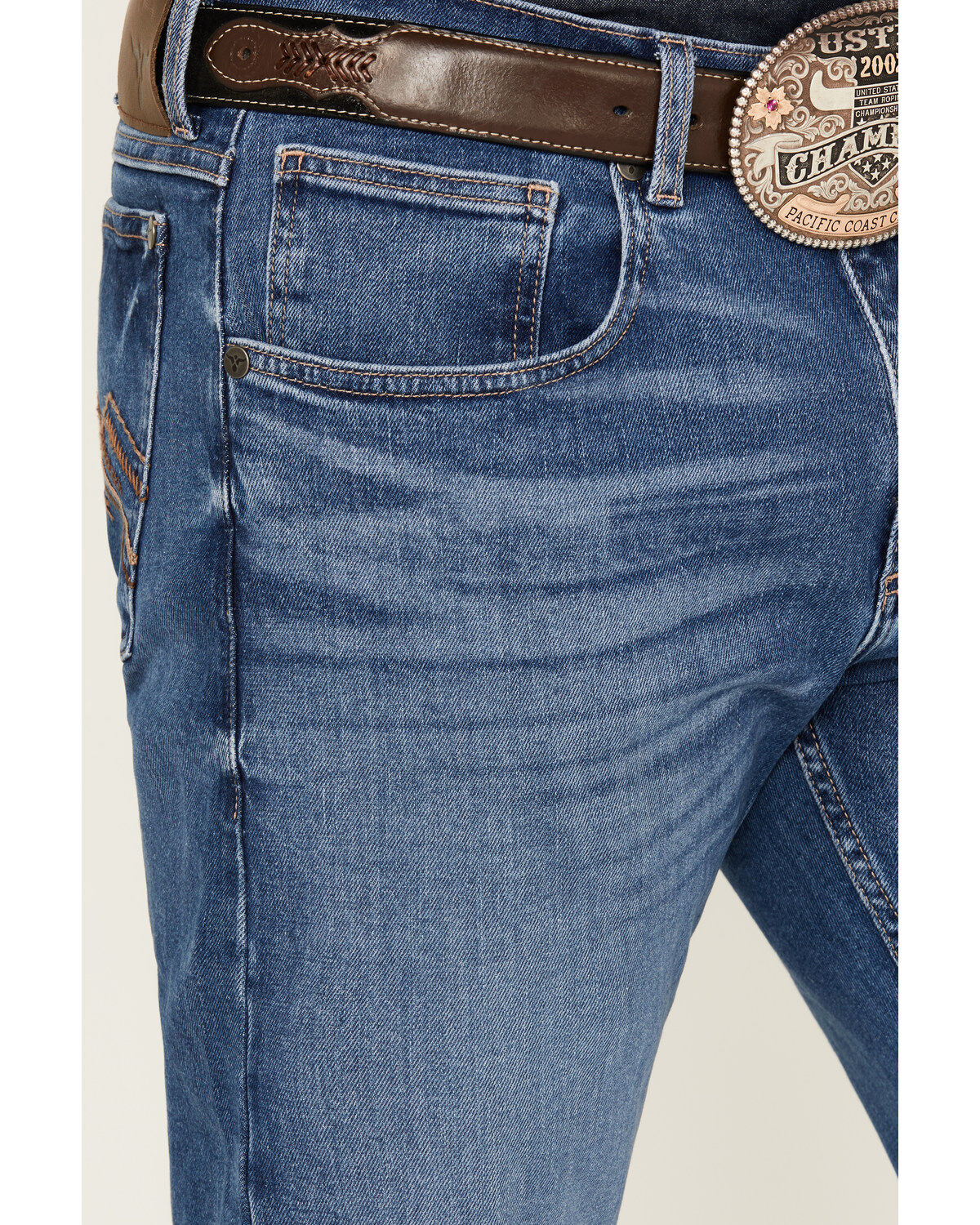 Wrangler 20x Men's Medium Wash Backwater Vintage Bootcut Stretch Denim Jeans - Tall