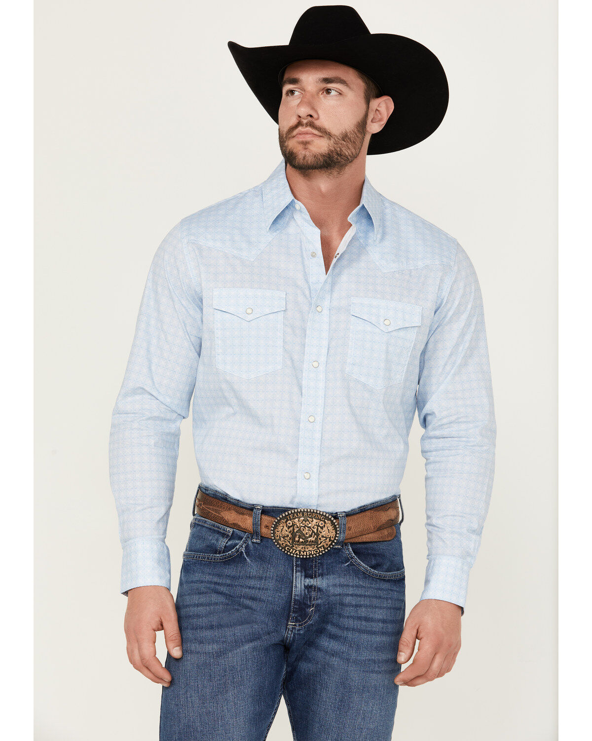 Wrangler 20X Men's Geo Print Long Sleeve Pearl Snap Stretch Western Shirt