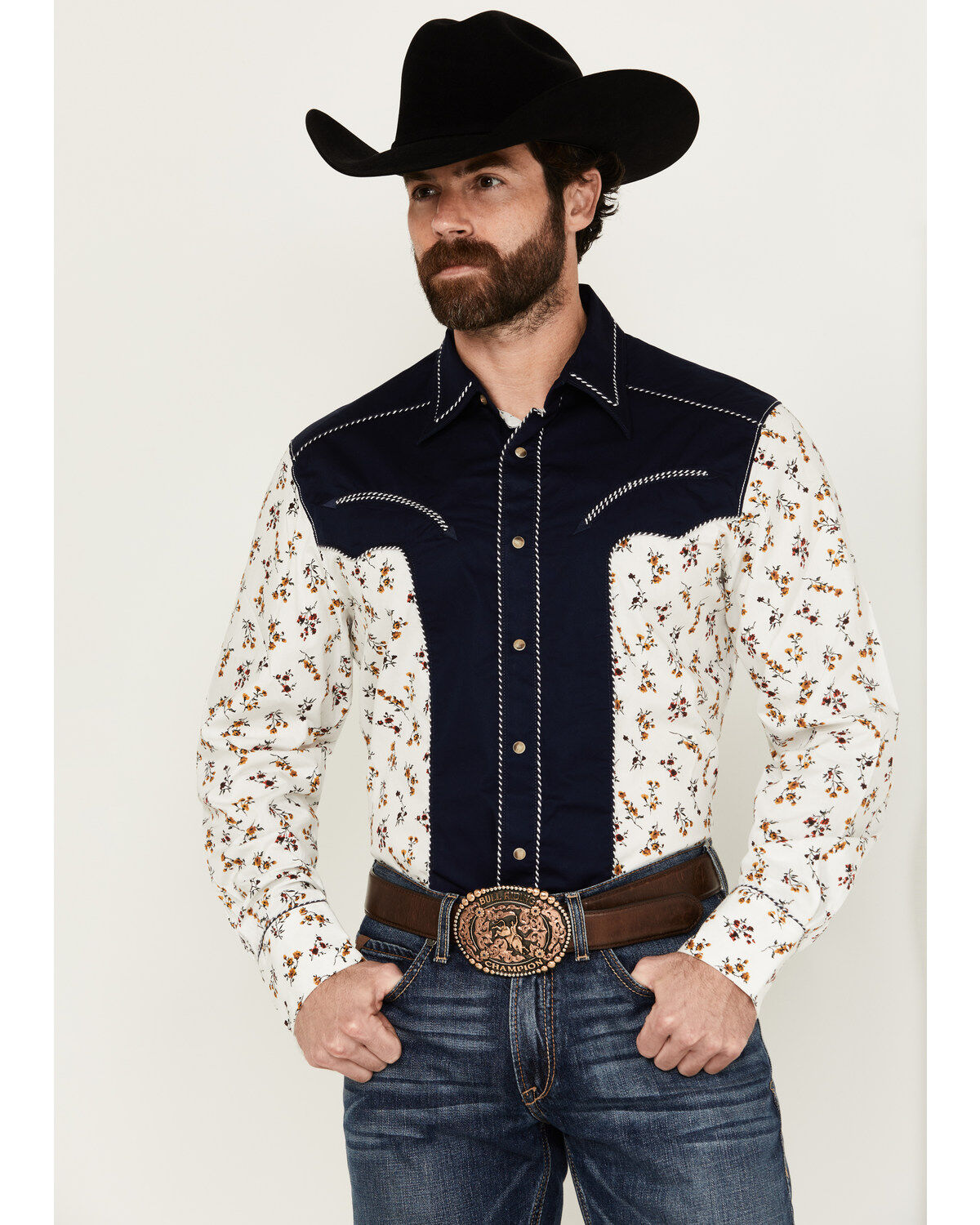 Wrangler Men's Rodeo Ben Color Block Floral Print Long Sleeve Pearl Snap Western Shirt 1 277633-wrangler-men-s-rodeo-ben-color-block-floral-print-long-sleeve-pearl-snap-western-shirt-1.jpg